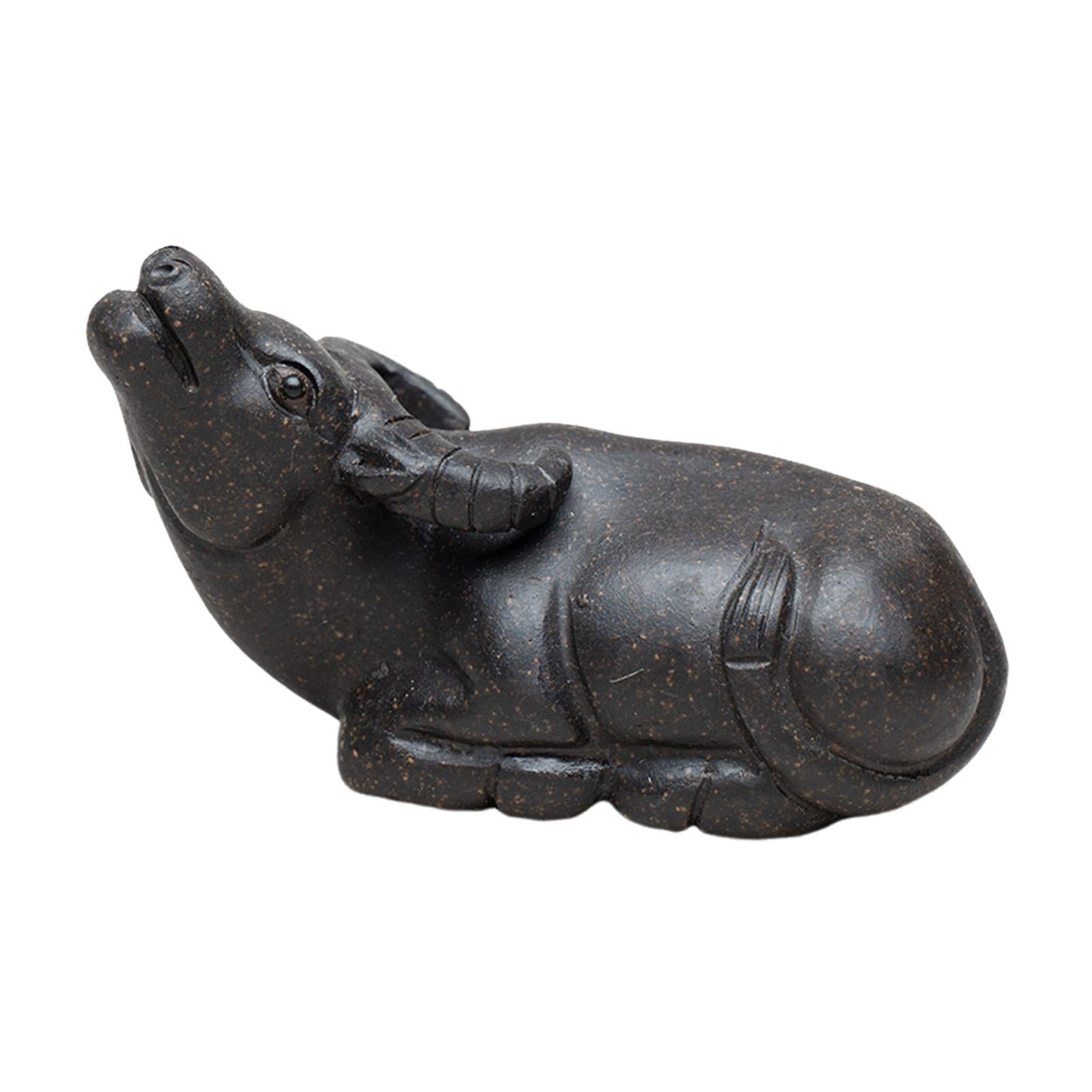 Tea Pet Ornament Craft Cow Statue for Table Centerpiece Living Room Bookcase