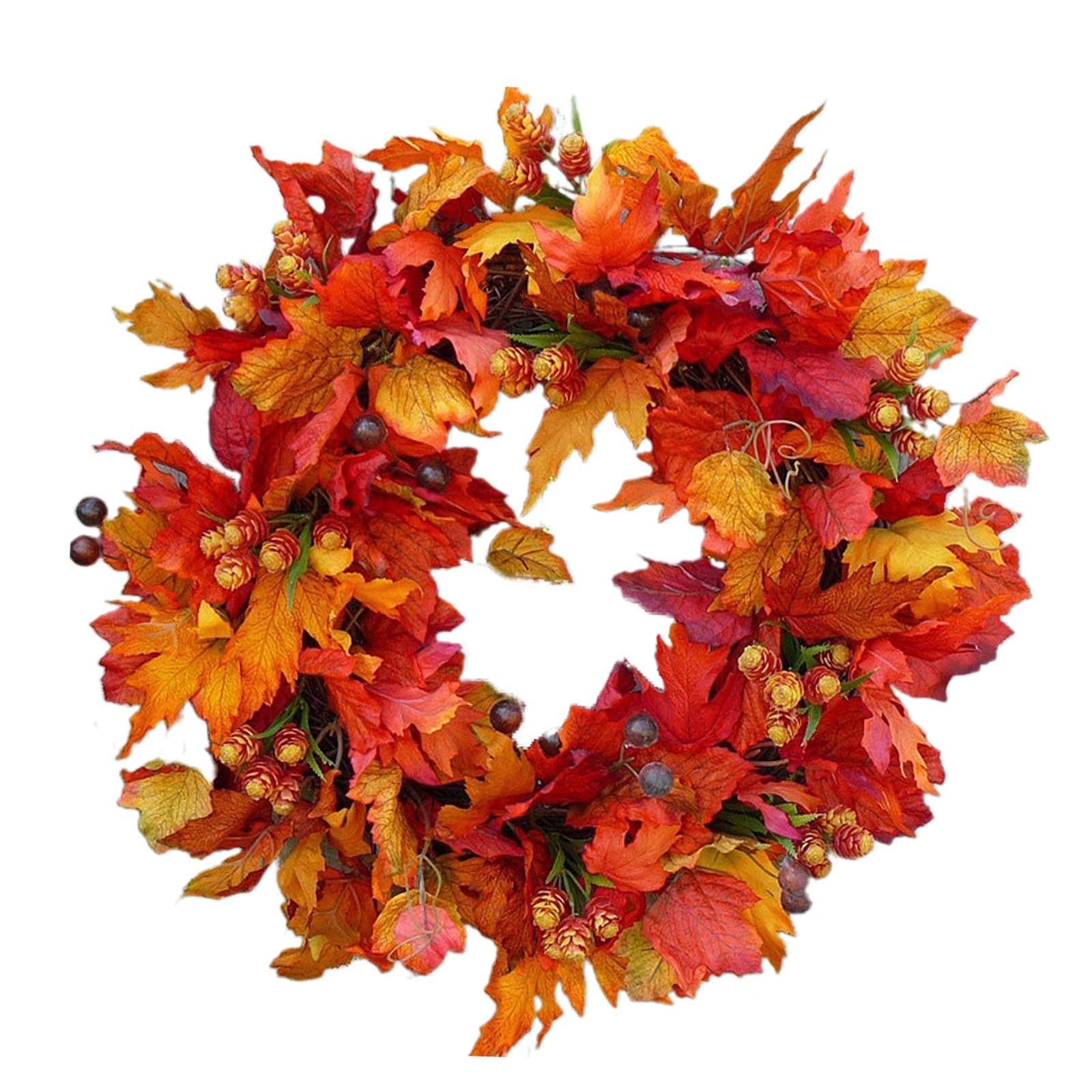 Fall Wreath Front Door Hanger Harvest Wreath for Thanksgiving Party Festival Style B