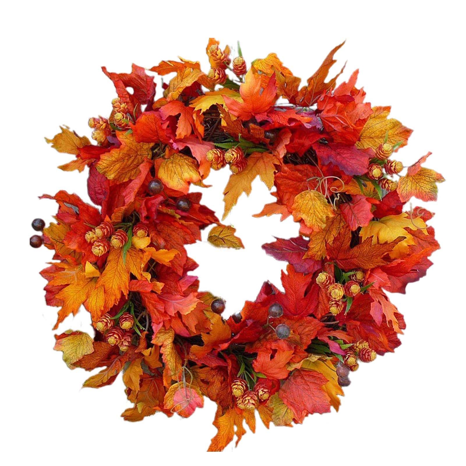 Fall Wreath Front Door Hanger Harvest Wreath for Thanksgiving Party Festival Style B