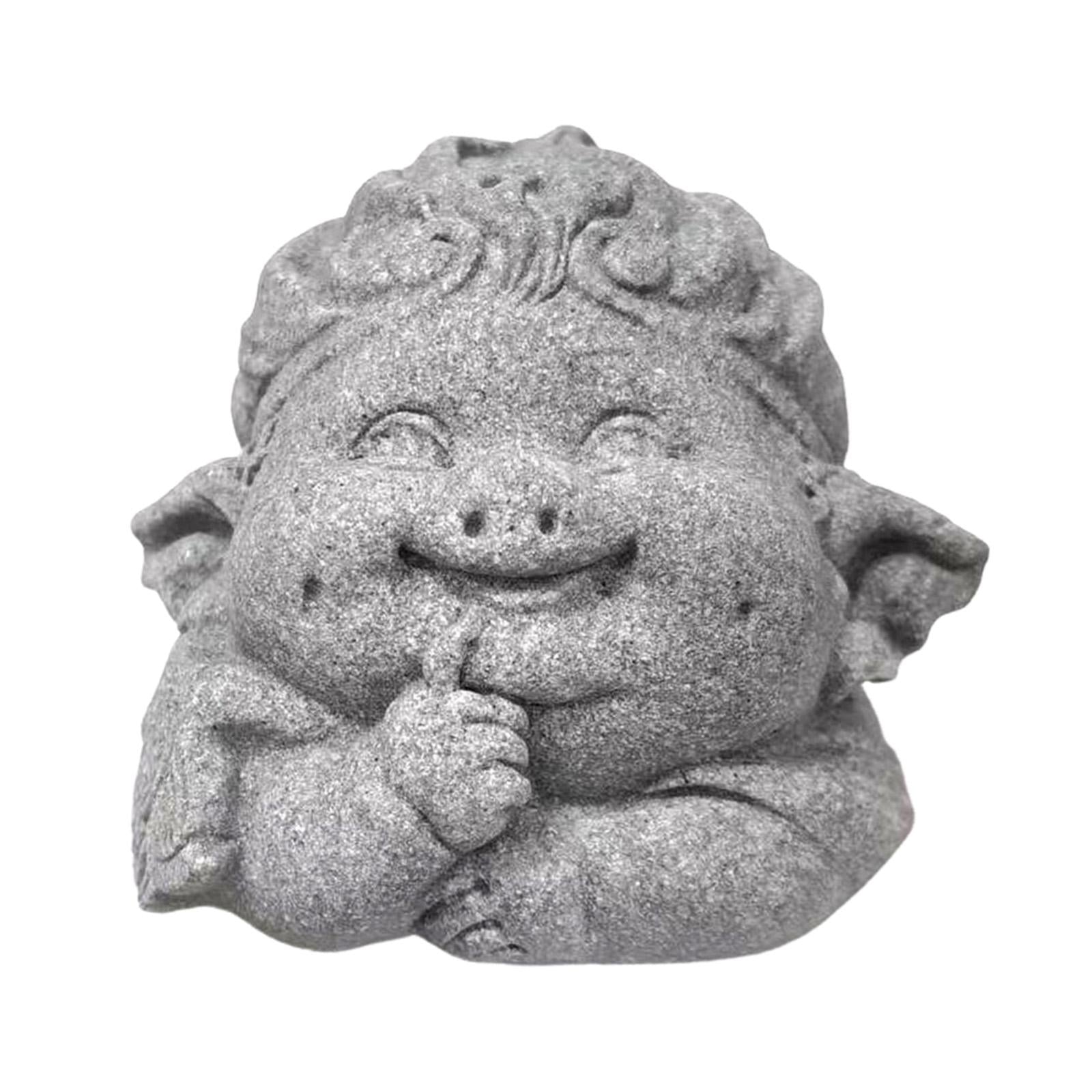 Buddha Monk Statue Antique Buddha Sculpture for Tabletop Home Indoor Outdoor Style C