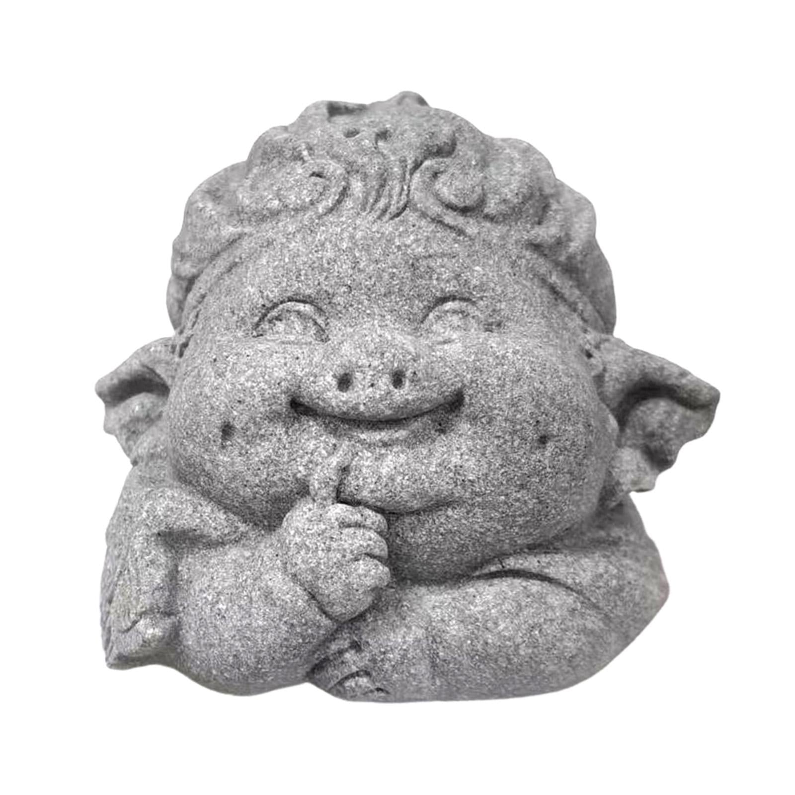 Buddha Monk Statue Antique Buddha Sculpture for Tabletop Home Indoor Outdoor Style C