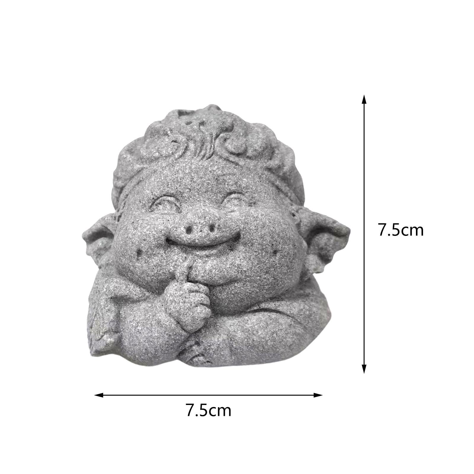Buddha Monk Statue Antique Buddha Sculpture for Tabletop Home Indoor Outdoor Style C