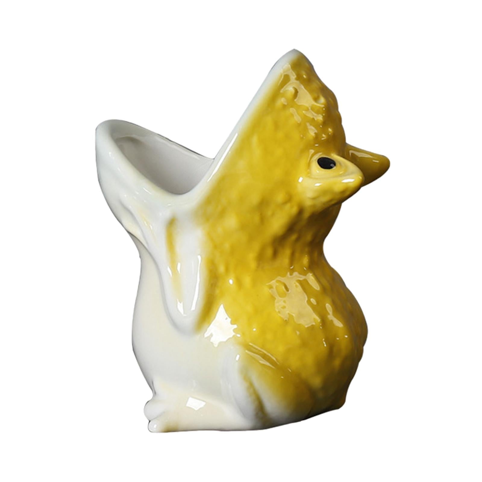 Cactus Pot Planter Decor Statue Ceramic Flower Pot for Indoor Outdoor Garden Yellow