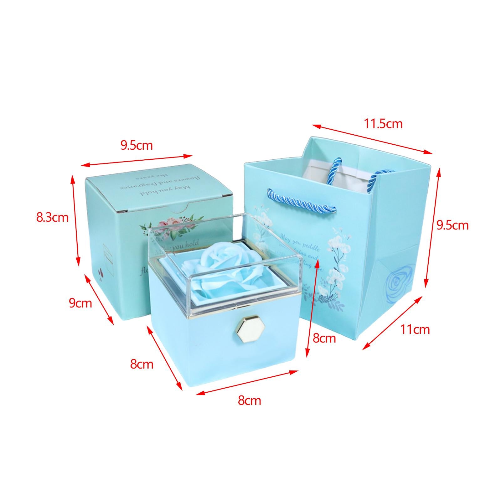 Jewelry Rose Gift Box Jewelry Storage Box for Mother's Day Ceremony Birthday Lake Blue