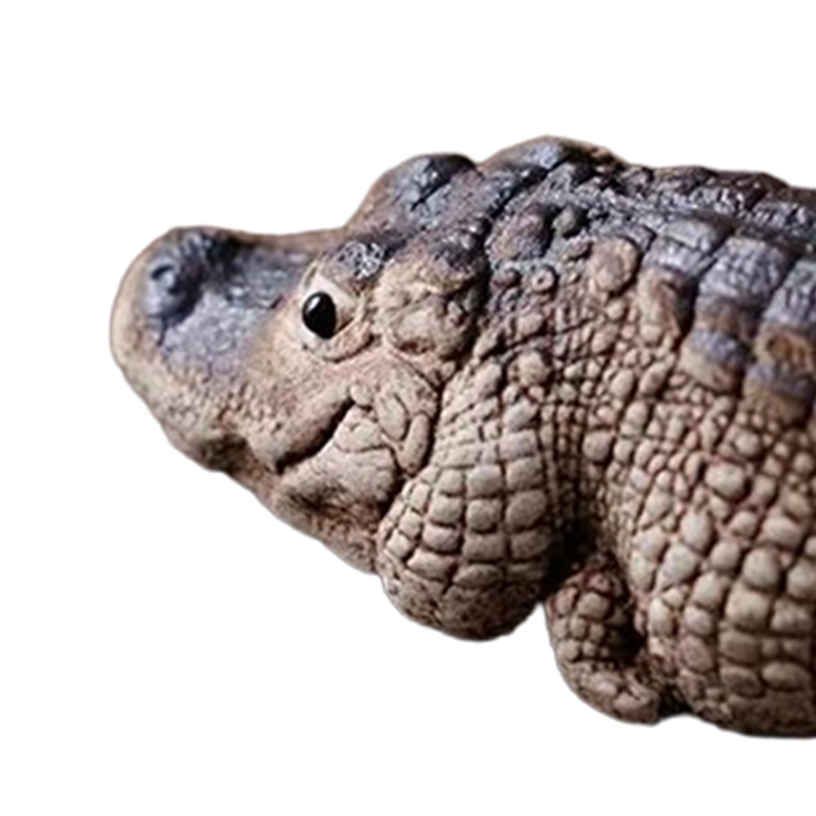 2xClay Alligator Crocodile Mini Tea Pet Figurine Lovely Decoration for Bedroom
