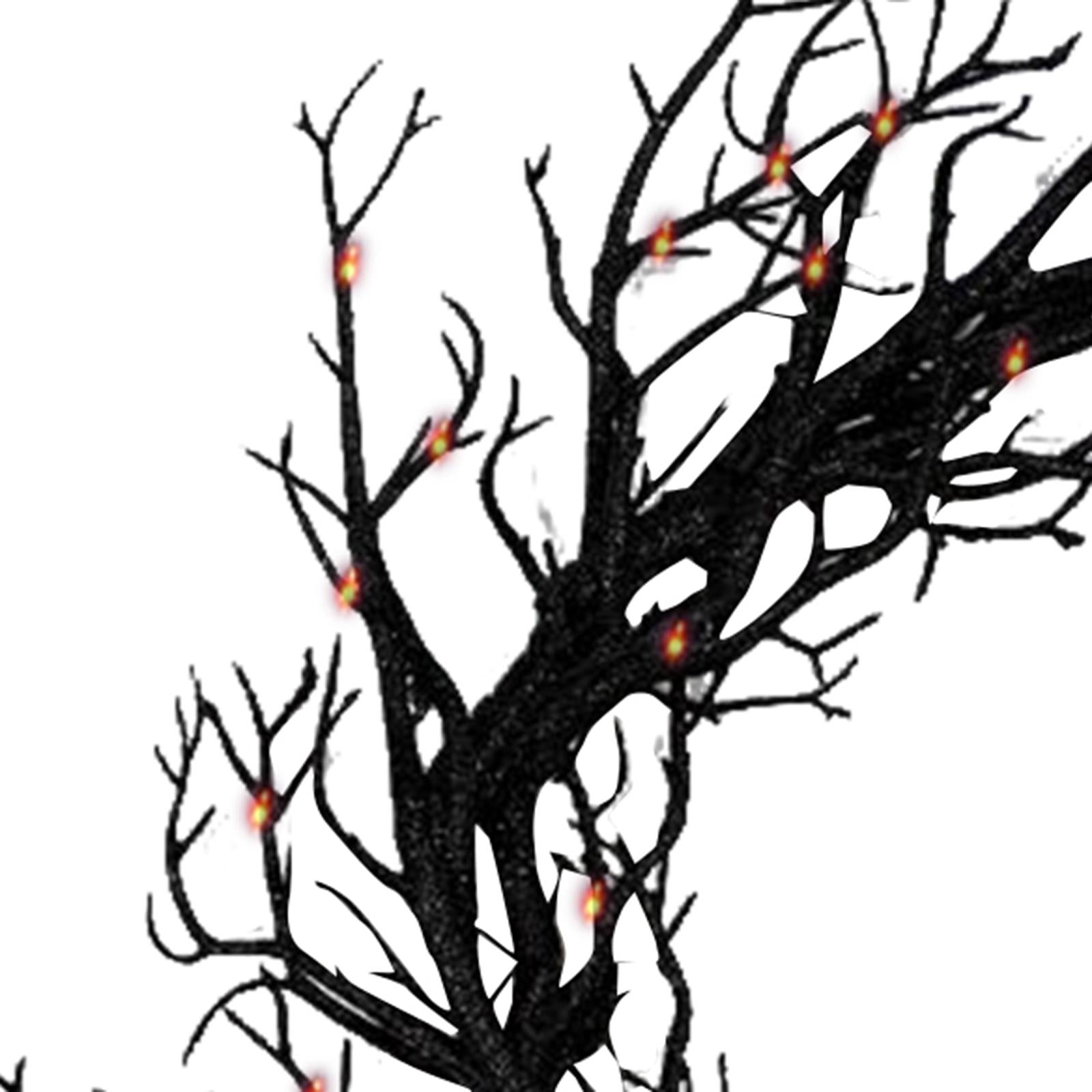 Halloween Wreath Hanging Spooky Black Branch Garland for Hotel Backyard Cafe Glitter Light