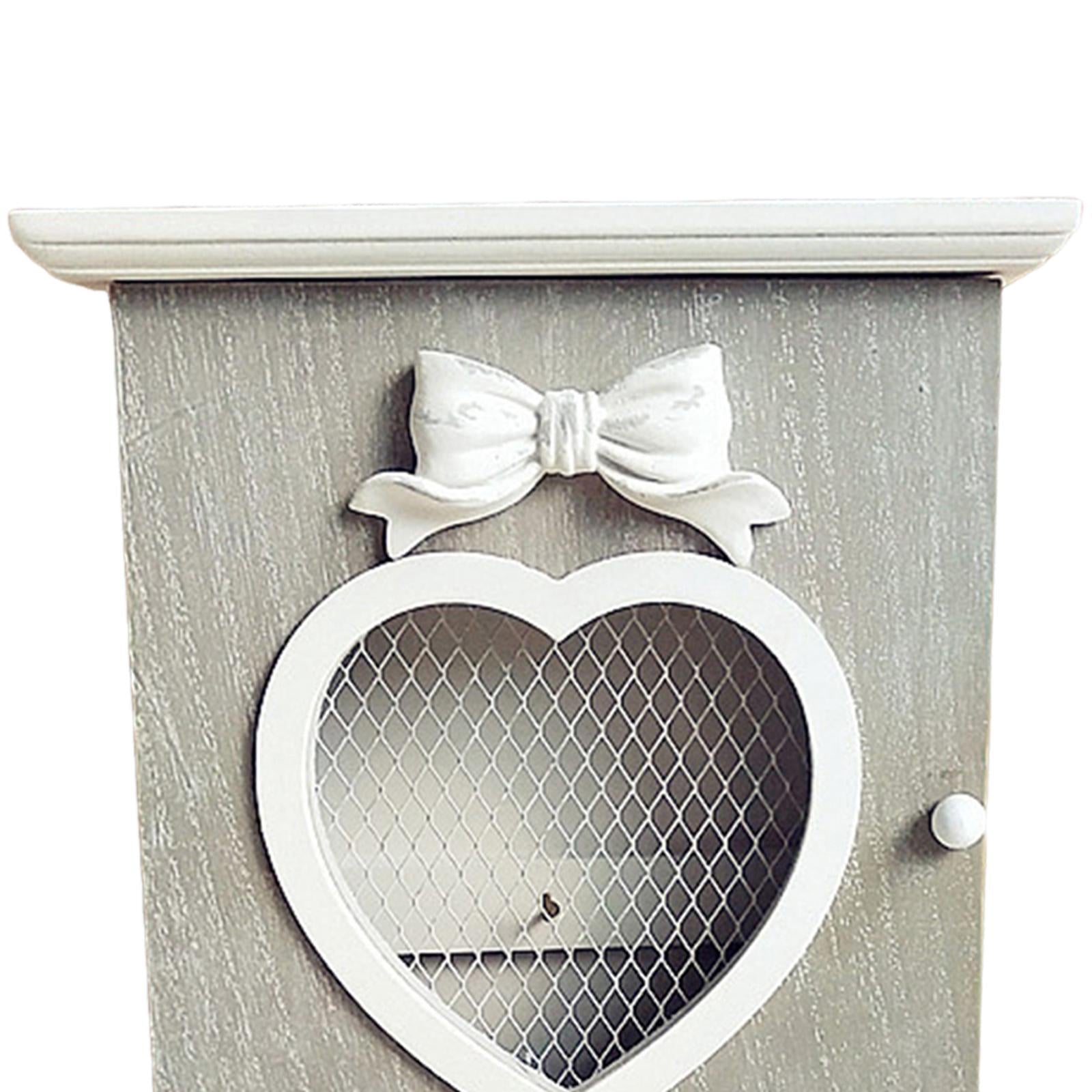 Wooden Key Hook Rack Wall Hanging Key Holder Cabinet for Home Office A