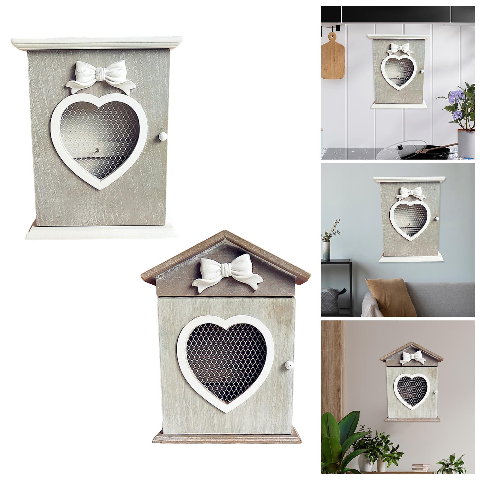 Wooden Key Hook Rack Wall Hanging Key Holder Cabinet for Home Office A
