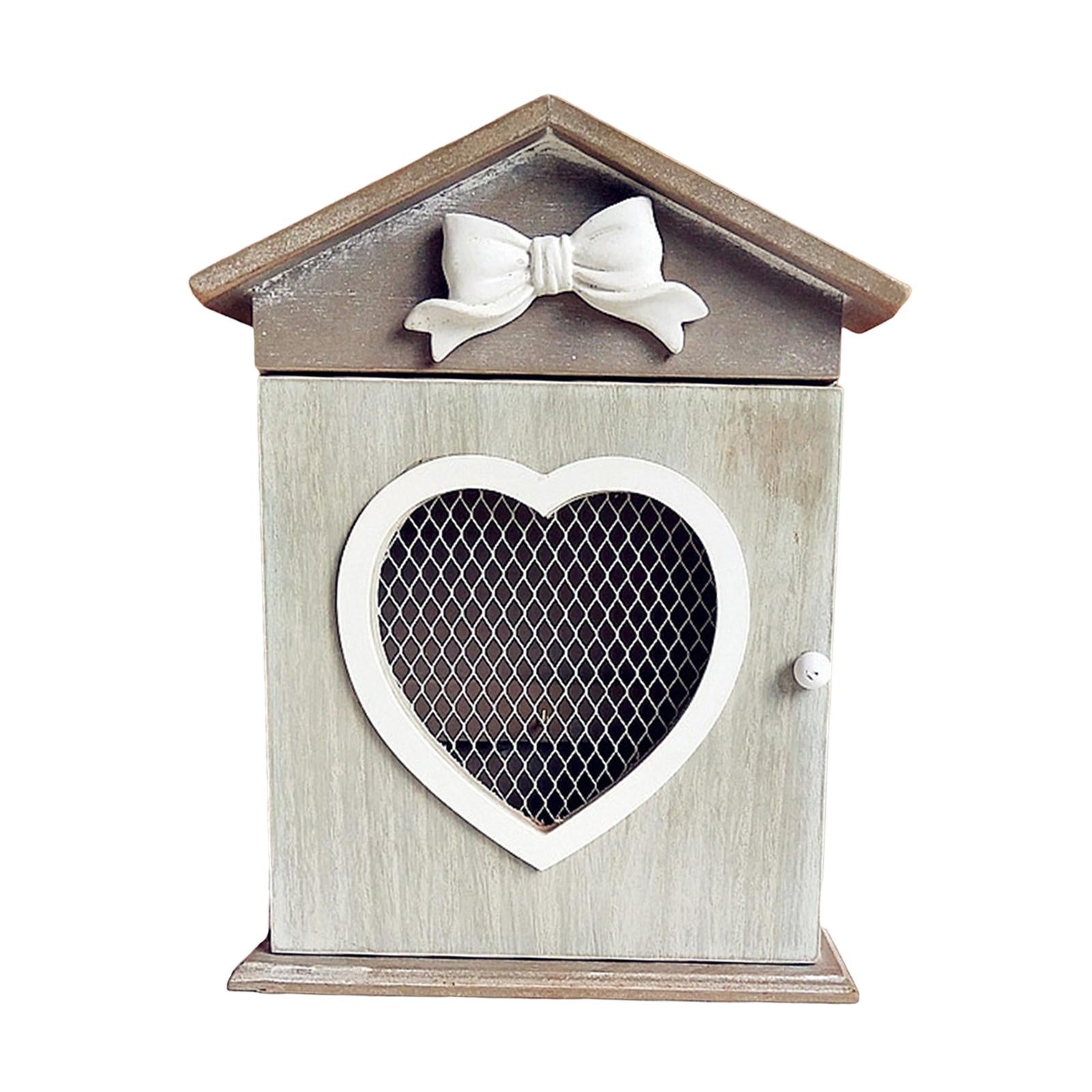 Wooden Key Hook Rack Wall Hanging Key Holder Cabinet for Home Office B