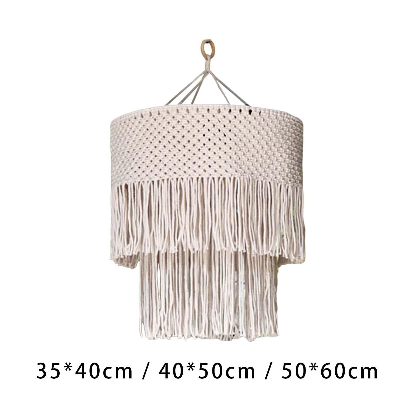 Macrame Lamp Shade Pendant Light Shade Only Tassel Lampshade for Living Room 35cmx45cm