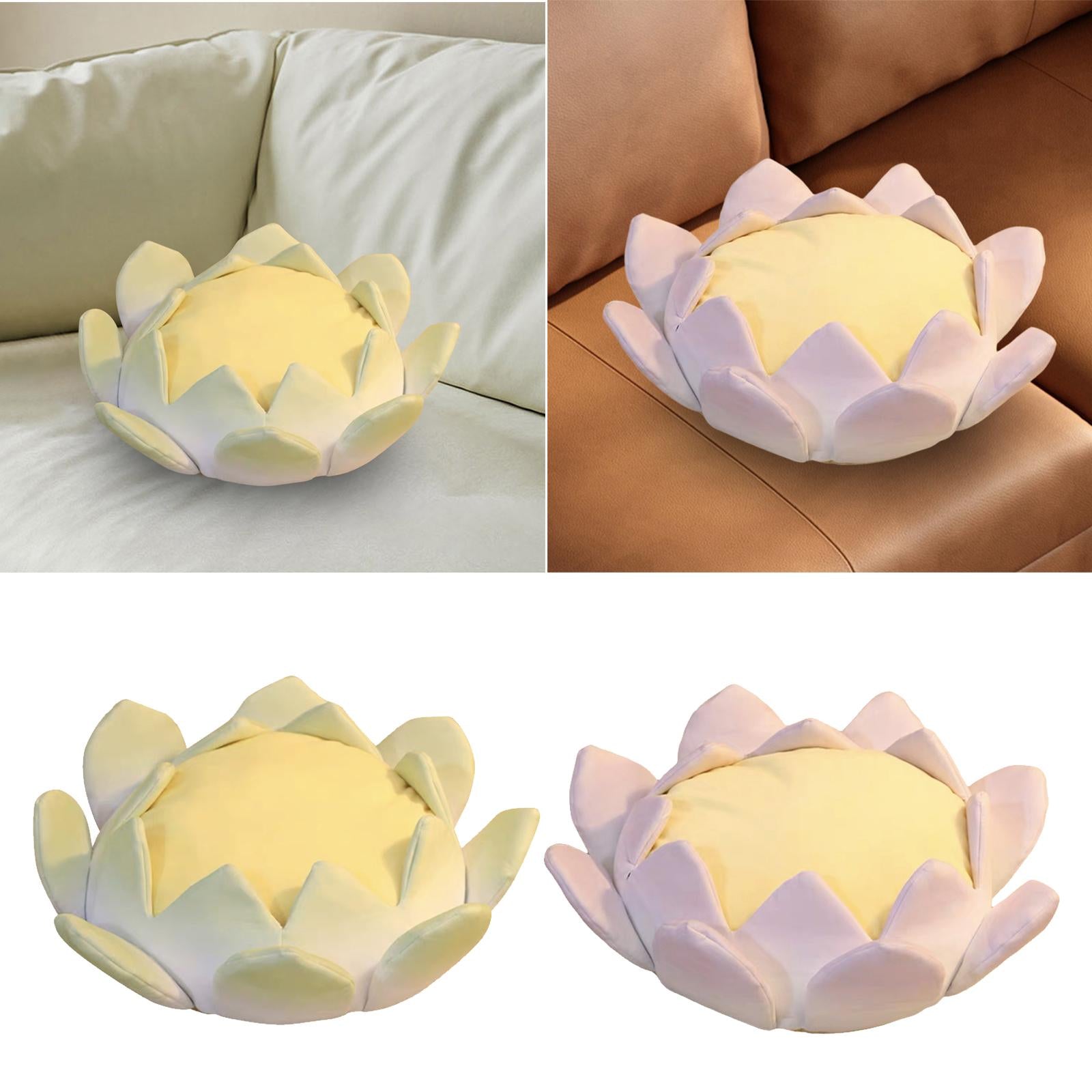 Lotus Cushion Soft Plush Women Lotus Throne for Living Room Yoga green S