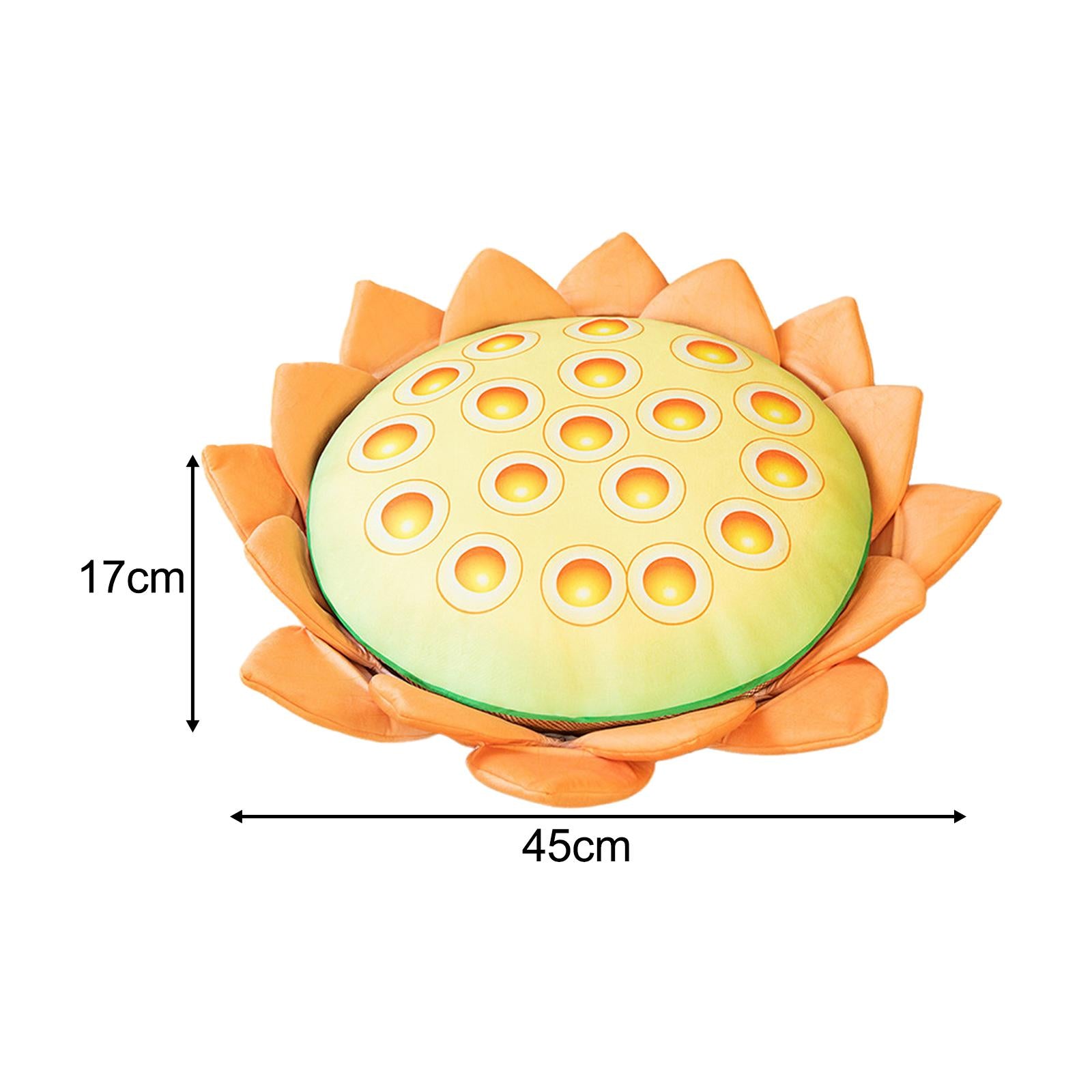 Floor Pillow Patio Flower Shaped Tatami Cushion for Living Room Dorm 45cm Orange Lotus