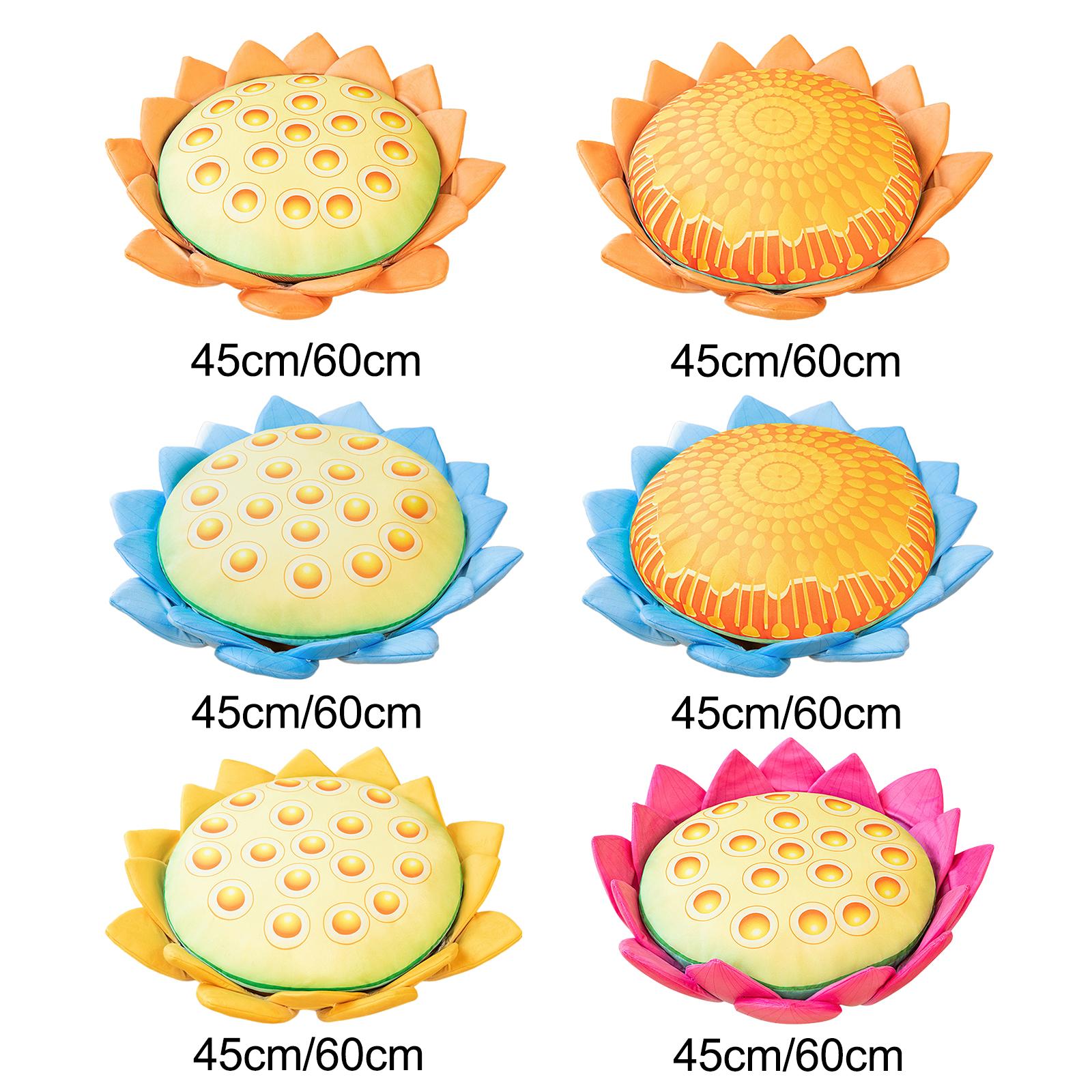 Floor Pillow Patio Flower Shaped Tatami Cushion for Living Room Dorm 45cm Orange Lotus