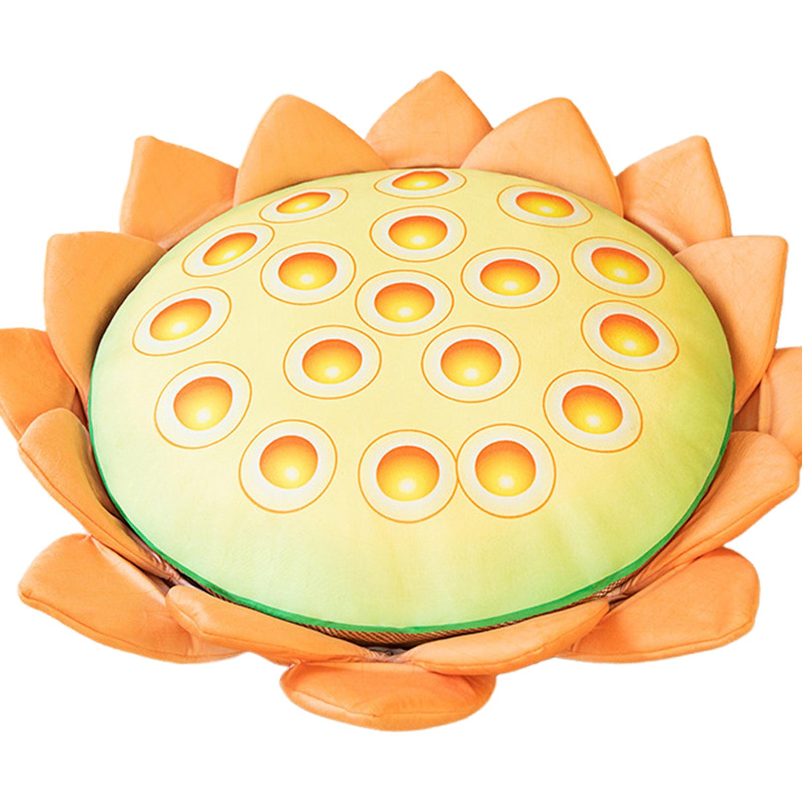 Floor Pillow Patio Flower Shaped Tatami Cushion for Living Room Dorm 60cm Orange Lotus