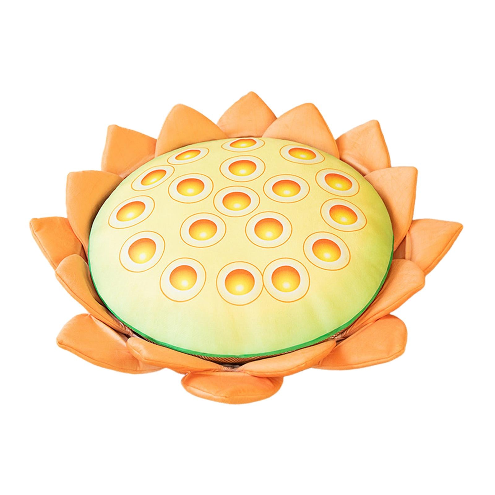 Floor Pillow Patio Flower Shaped Tatami Cushion for Living Room Dorm 60cm Orange Lotus