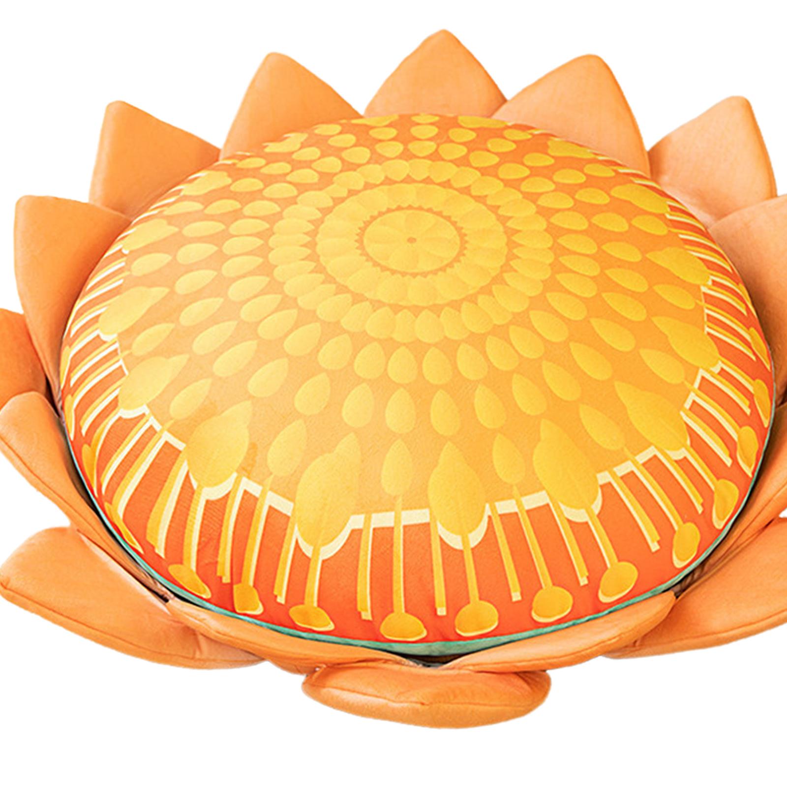 Floor Pillow Patio Flower Shaped Tatami Cushion for Living Room Dorm 45cm Orange Buddha Flower