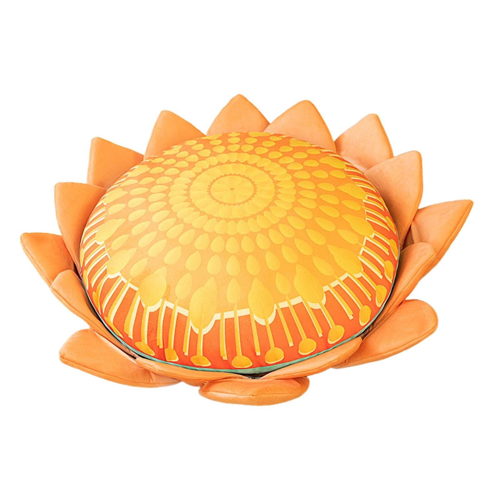 Floor Pillow Patio Flower Shaped Tatami Cushion for Living Room Dorm 45cm Orange Buddha Flower