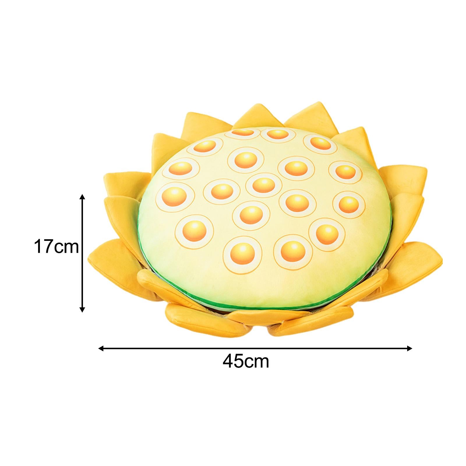 Floor Pillow Patio Flower Shaped Tatami Cushion for Living Room Dorm 45cm Lotus Yellow
