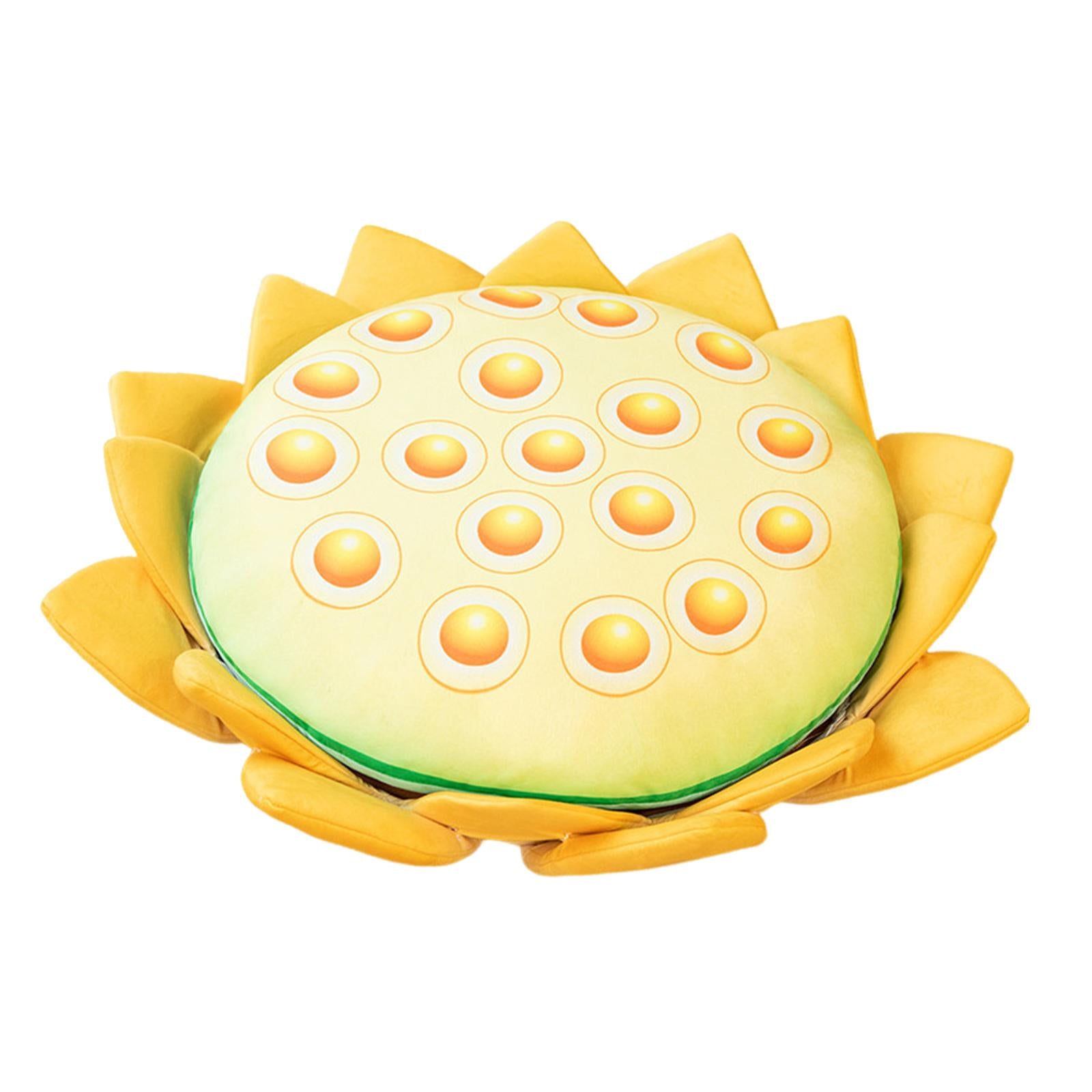 Floor Pillow Patio Flower Shaped Tatami Cushion for Living Room Dorm 45cm Lotus Yellow