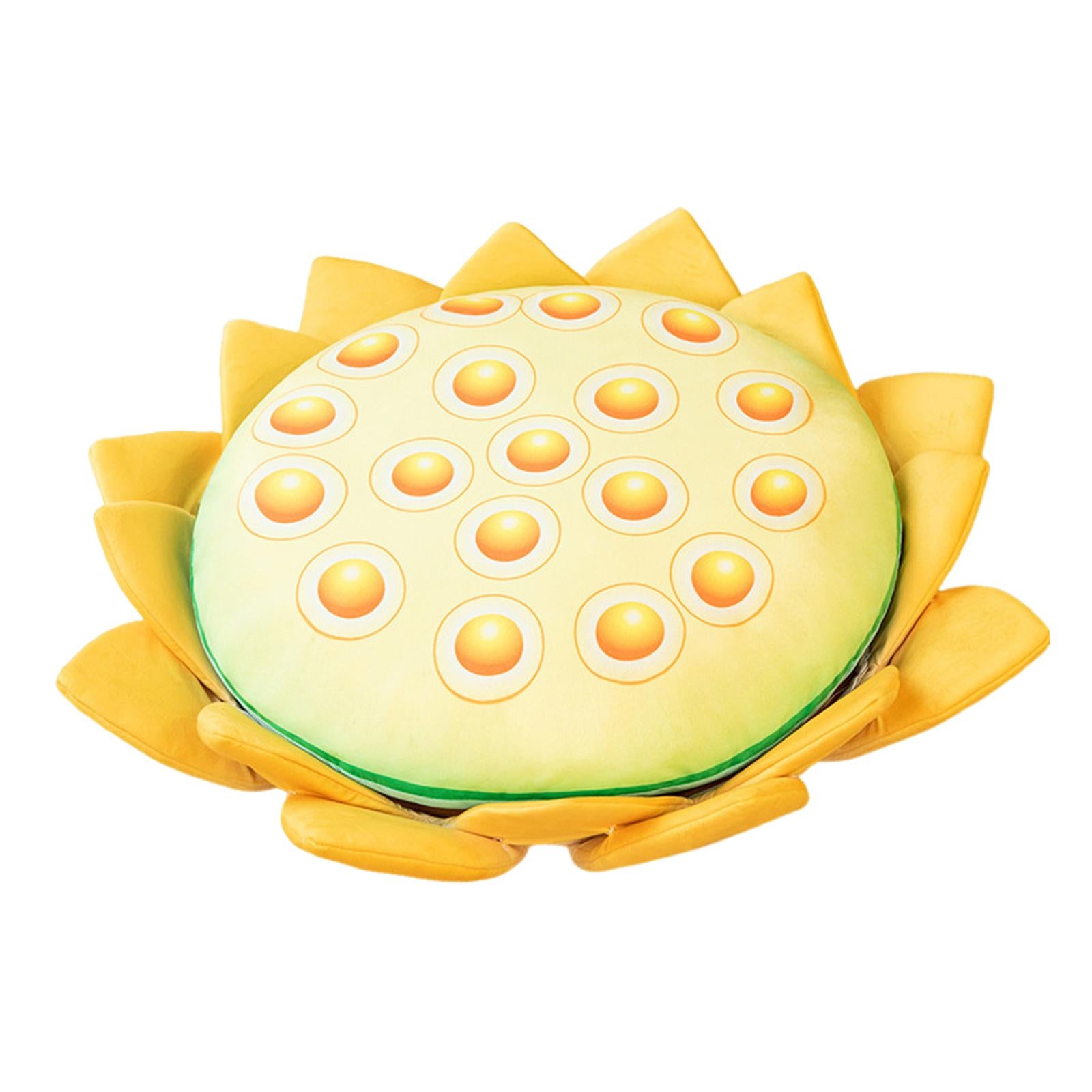 Floor Pillow Patio Flower Shaped Tatami Cushion for Living Room Dorm 45cm Lotus Yellow