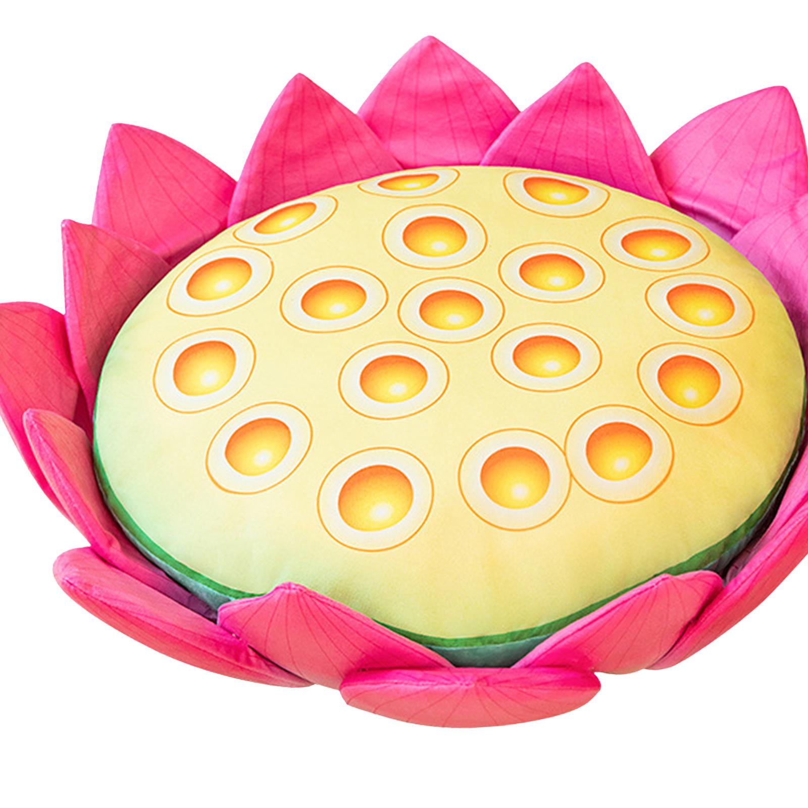 Floor Pillow Patio Flower Shaped Tatami Cushion for Living Room Dorm 60cm Lotus Pink
