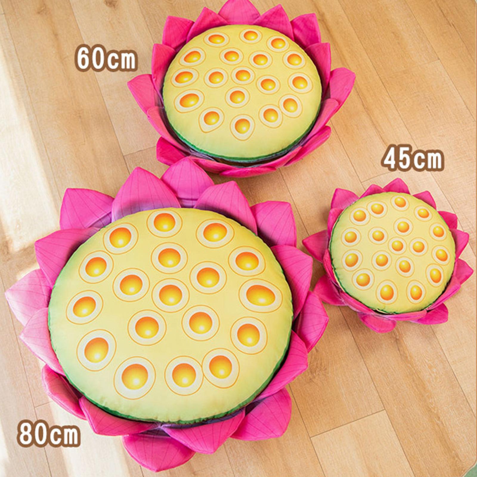 Floor Pillow Patio Flower Shaped Tatami Cushion for Living Room Dorm 60cm Lotus Pink