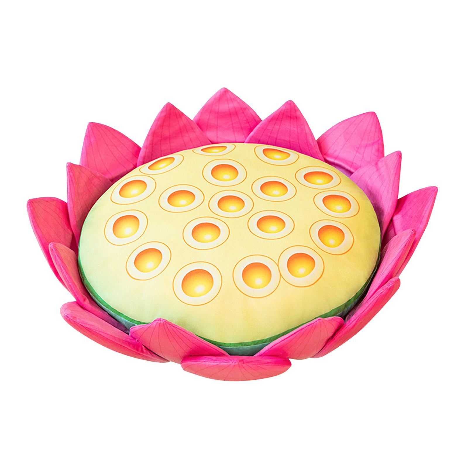 Floor Pillow Patio Flower Shaped Tatami Cushion for Living Room Dorm 60cm Lotus Pink