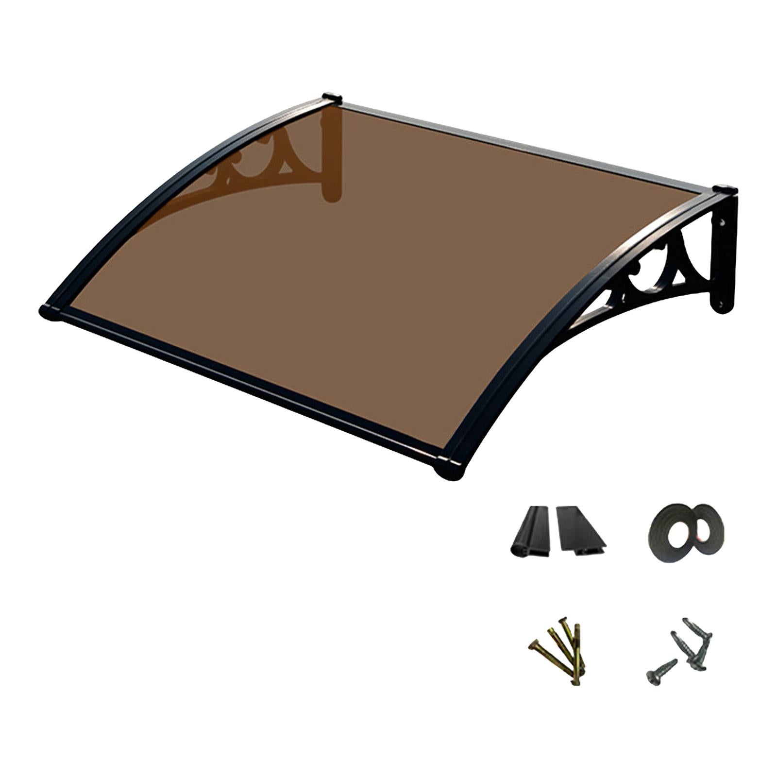 Window Awning Sturdy Patio Awning Canopy Door Canopy for Balcony Roof Window Brown 60cmx80cm
