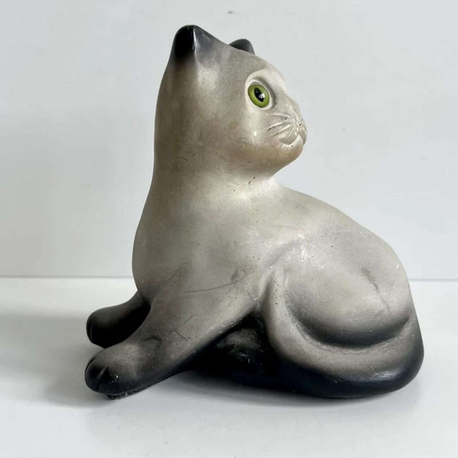 Cat Statue Resin Ornament Art Figurine for Outside Balcony Table Centerpiece