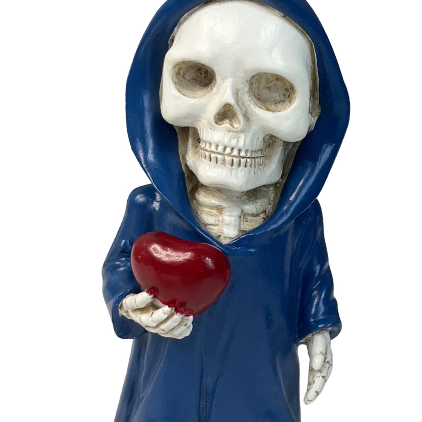 Skeleton Figurine Sculpture Skull Statue for Home Shelf Halloween Party Style A