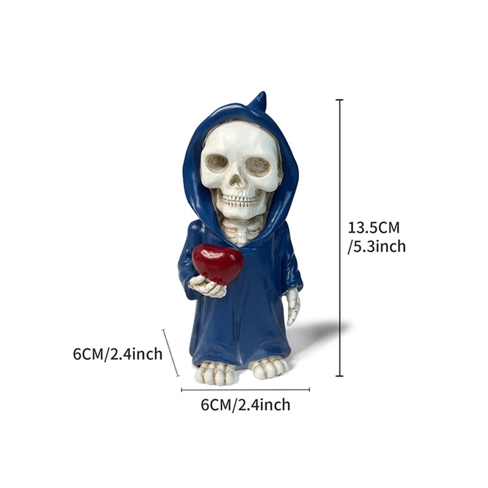 Skeleton Figurine Sculpture Skull Statue for Home Shelf Halloween Party Style A
