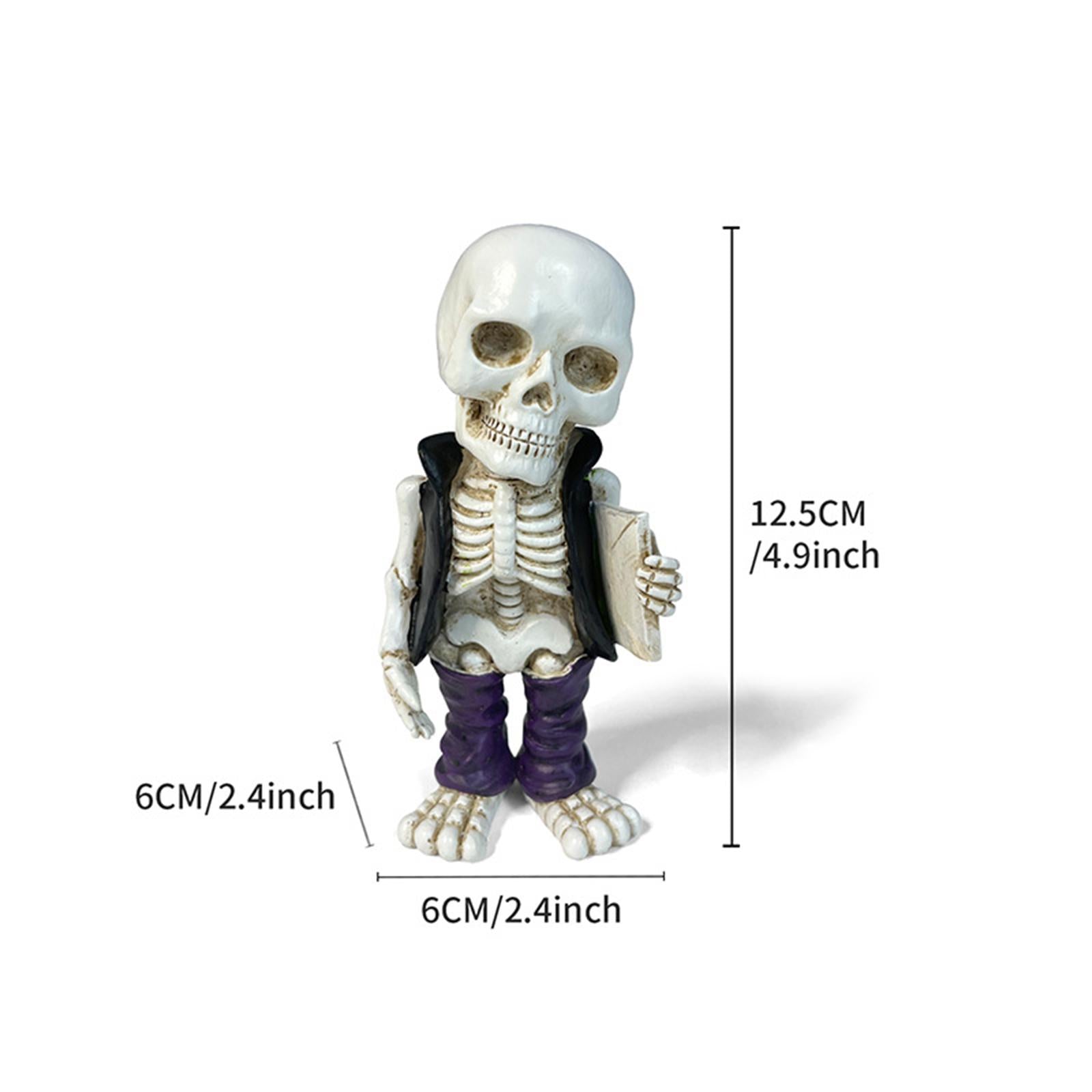 Skeleton Figurine Sculpture Skull Statue for Home Shelf Halloween Party Style D