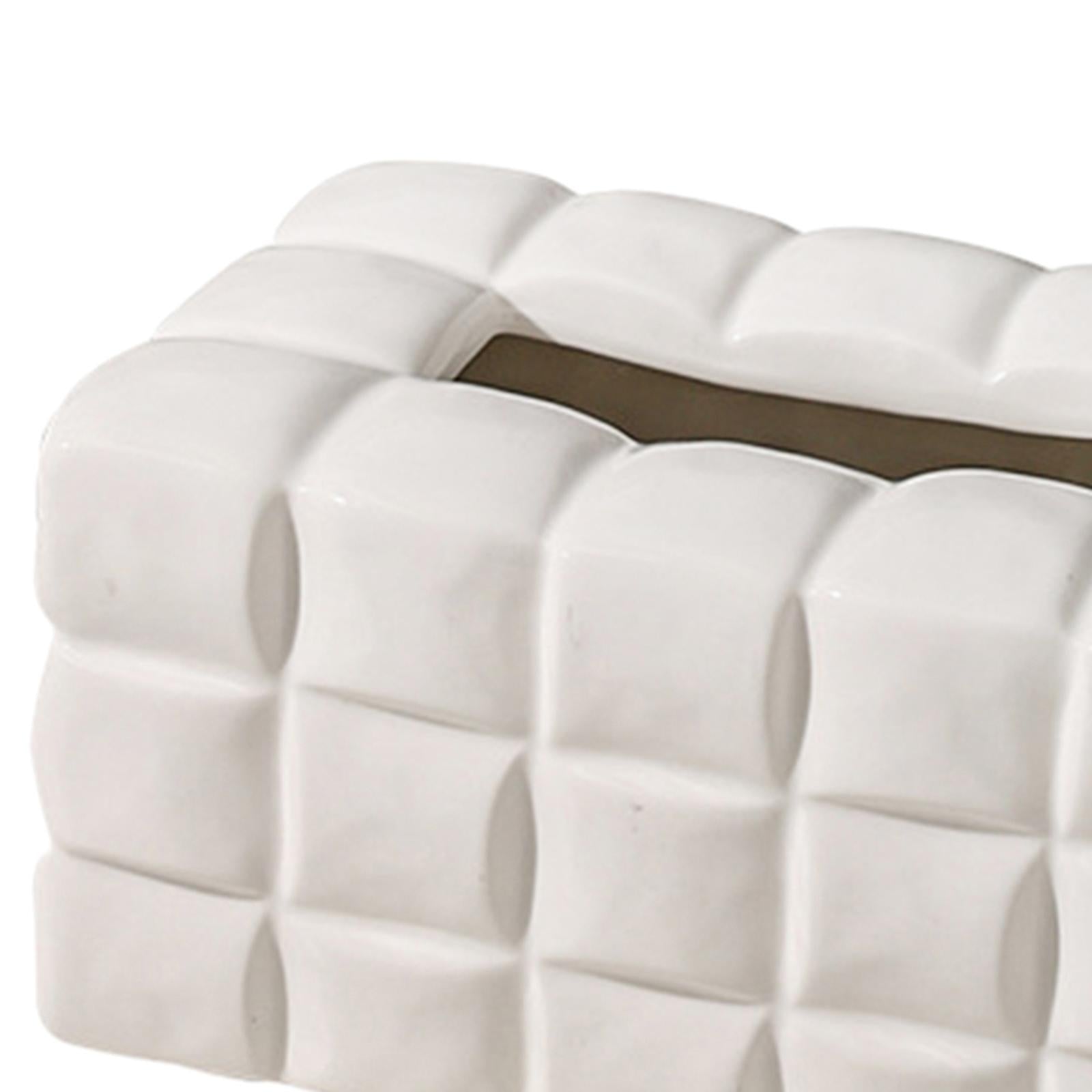 Tissue Box Cover Paper Box Storage Napkin Case for Cafe Household Countertop White