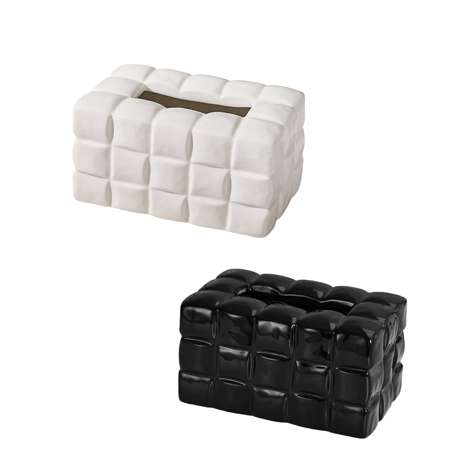 Tissue Box Cover Paper Box Storage Napkin Case for Cafe Household Countertop White