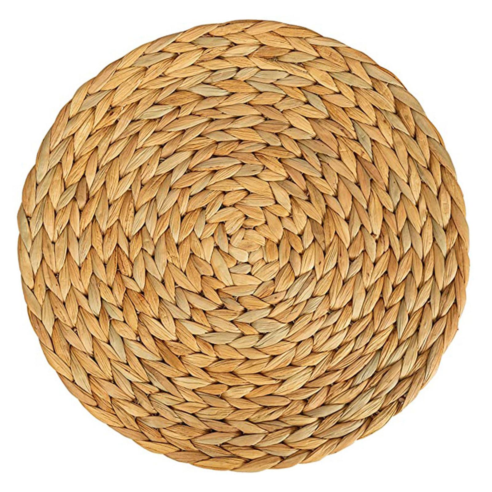 Woven Placemats Heat Resistant Pads Dishes Indoor Coffee Cup Round Table Mat 25cm