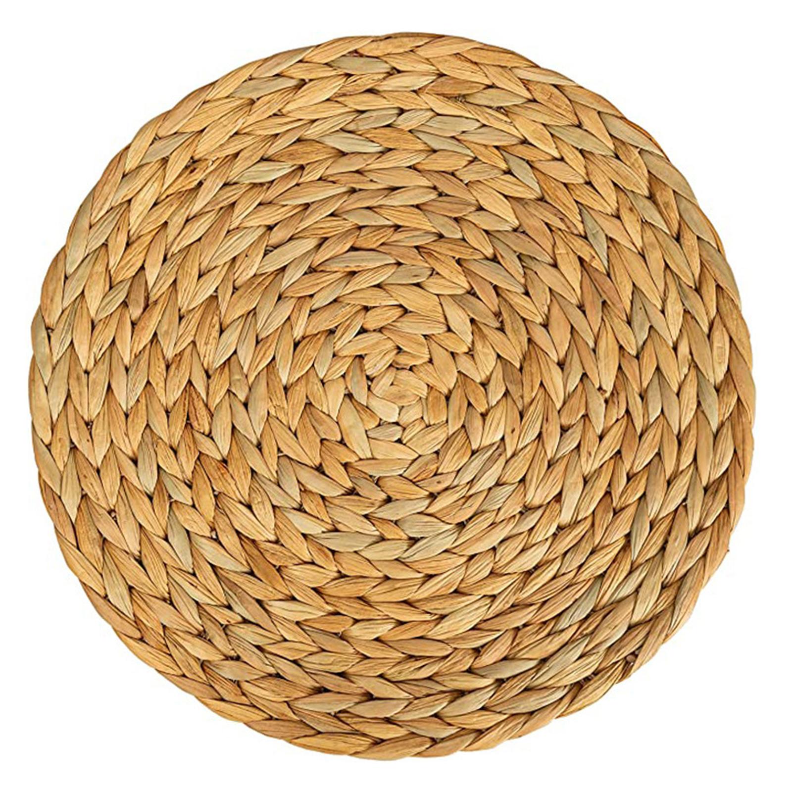 Woven Placemats Heat Resistant Pads Dishes Indoor Coffee Cup Round Table Mat 25cm
