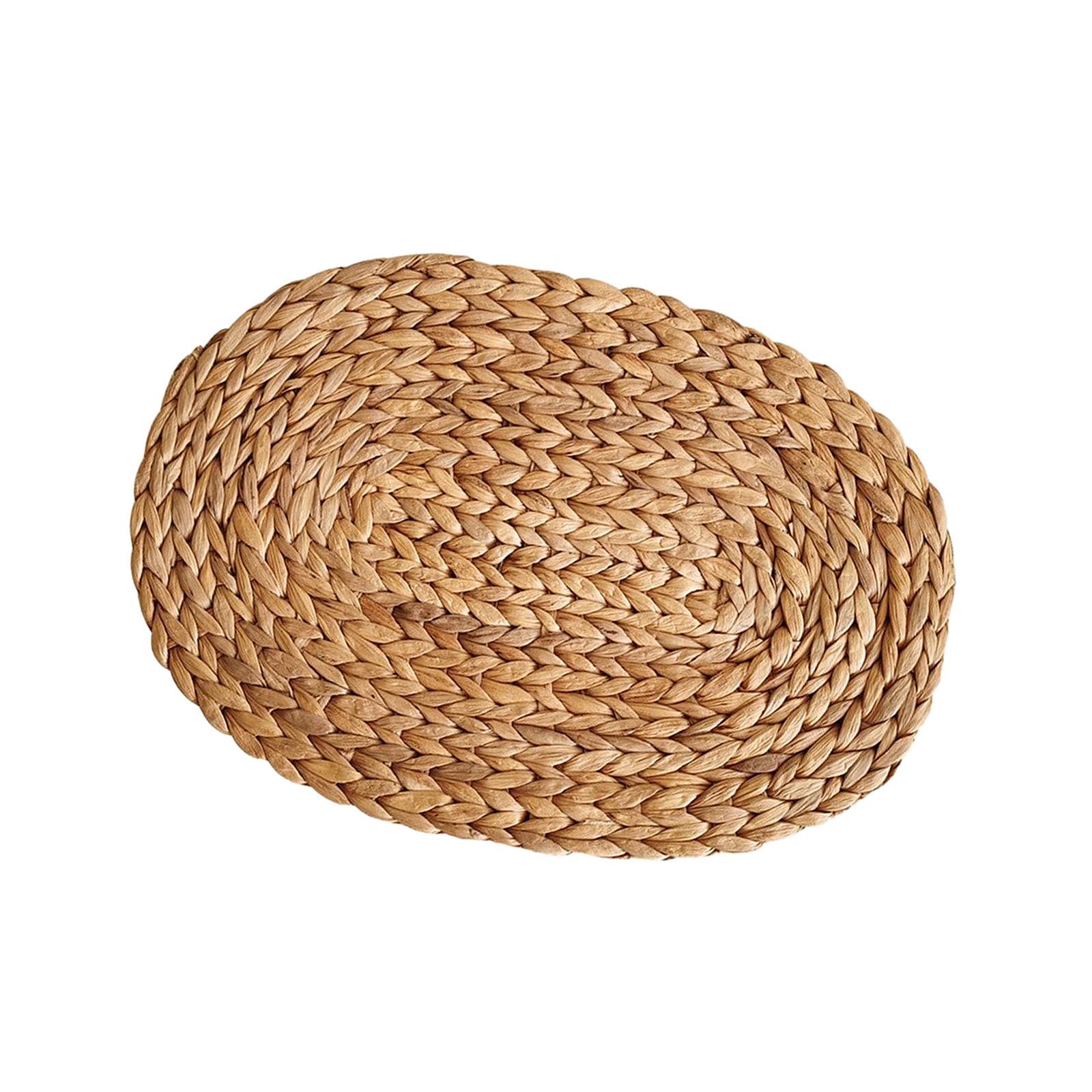 Table Mat Countertop Tea Pot Bowls Indoor Hotel Dining Decor Woven Placemats Oval 30cmx40cm