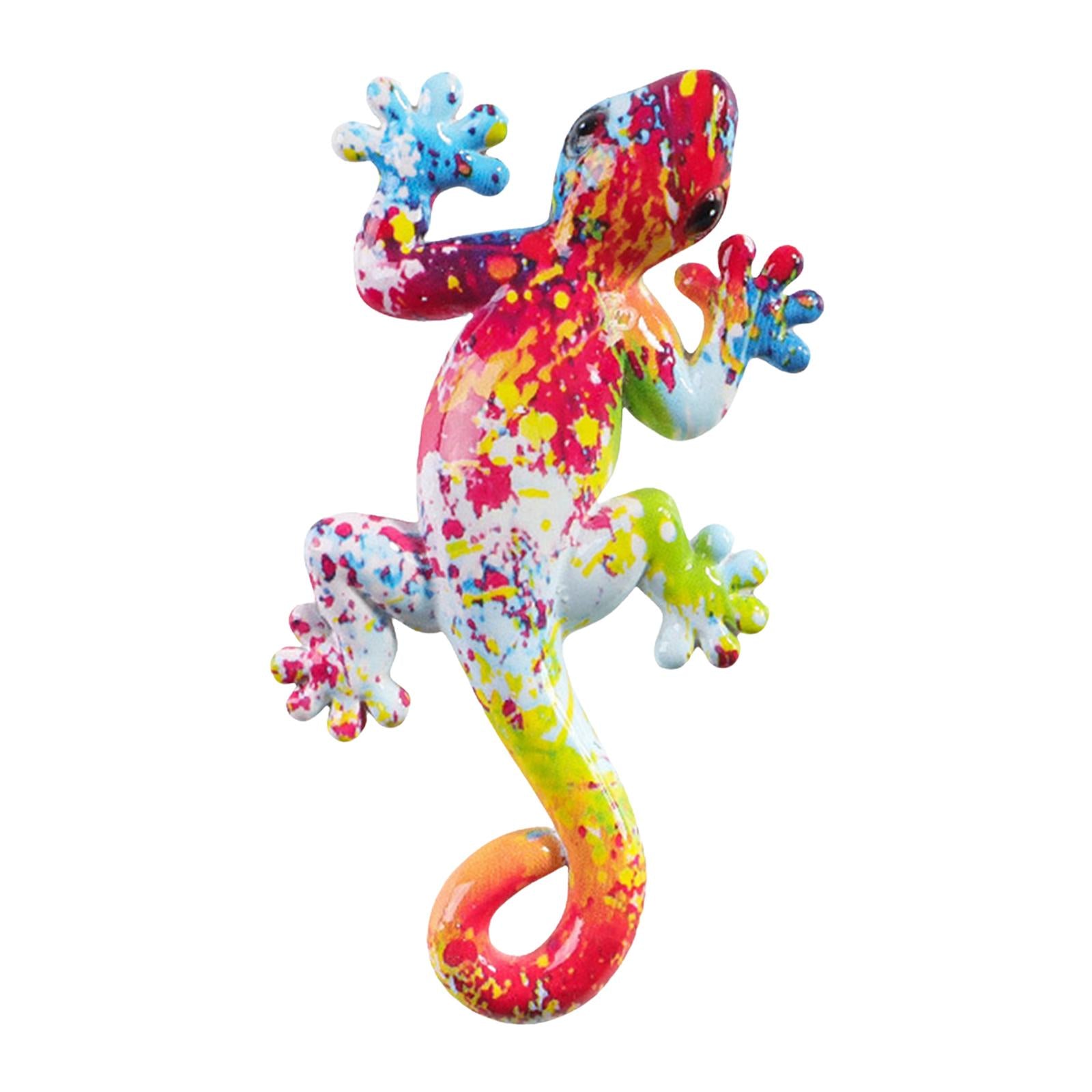 Gecko Wall Art Decor Gecko Wall Sculpture for Home Living Room Indoor Sticky 10.2x5x1.5cm