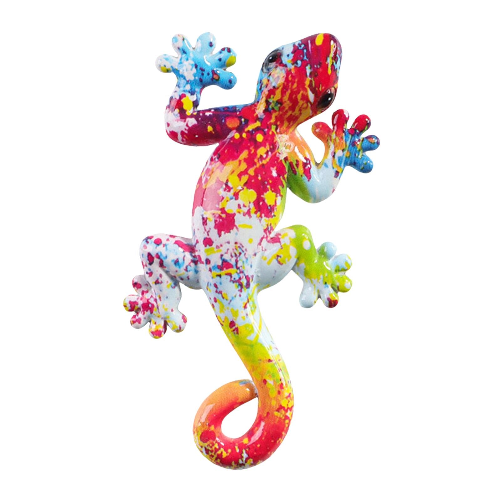 Gecko Wall Art Decor Gecko Wall Sculpture for Home Living Room Indoor Sticky 10.2x5x1.5cm