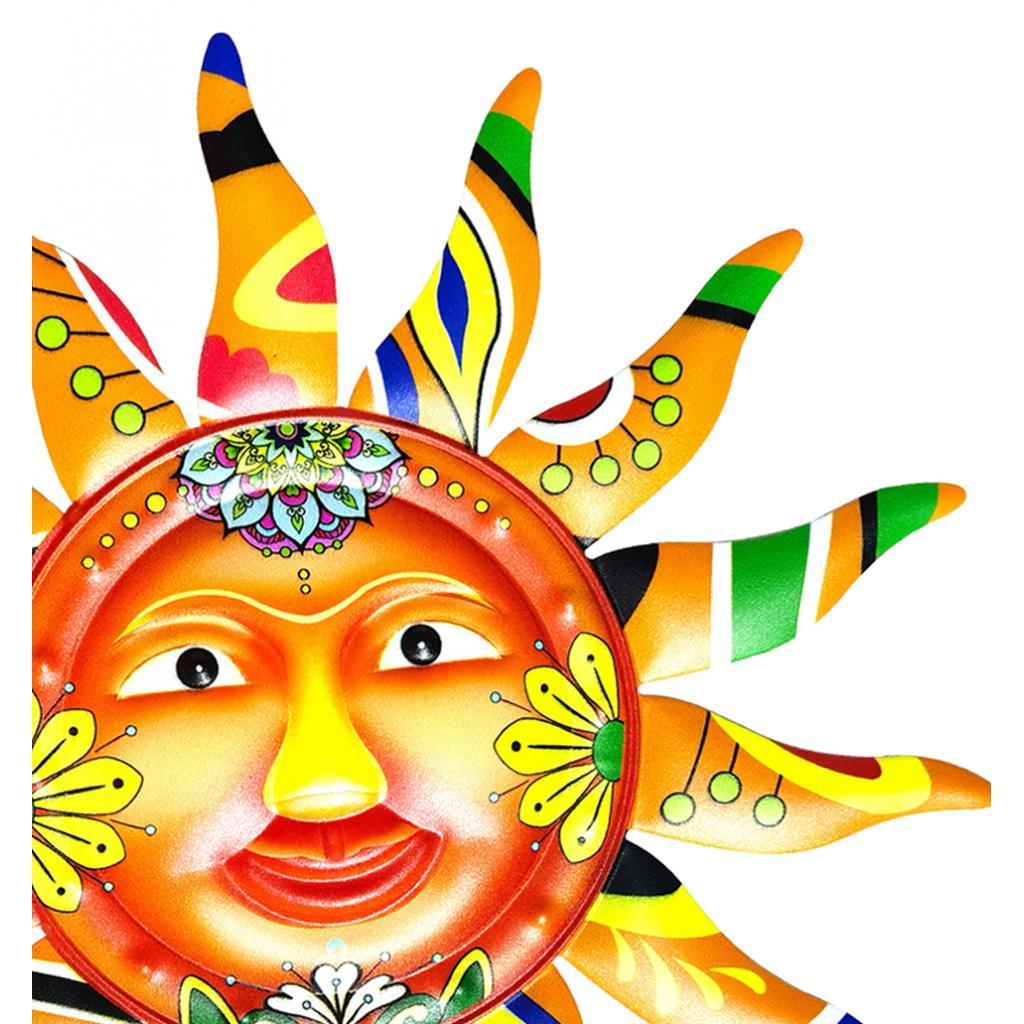 Metal Sun Wall Art 12.8 Wall Decoration for Fence Yard Outside"
