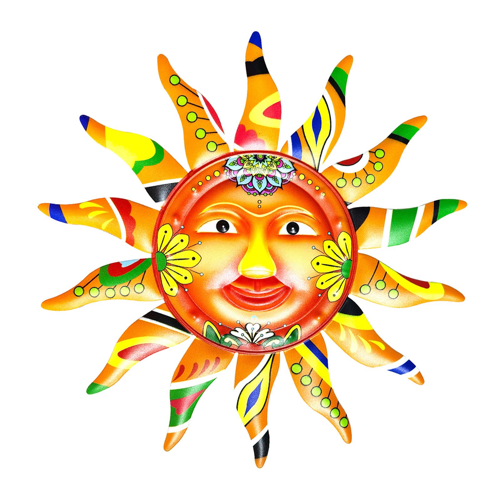 Metal Sun Wall Art 12.8 Wall Decoration for Fence Yard Outside"