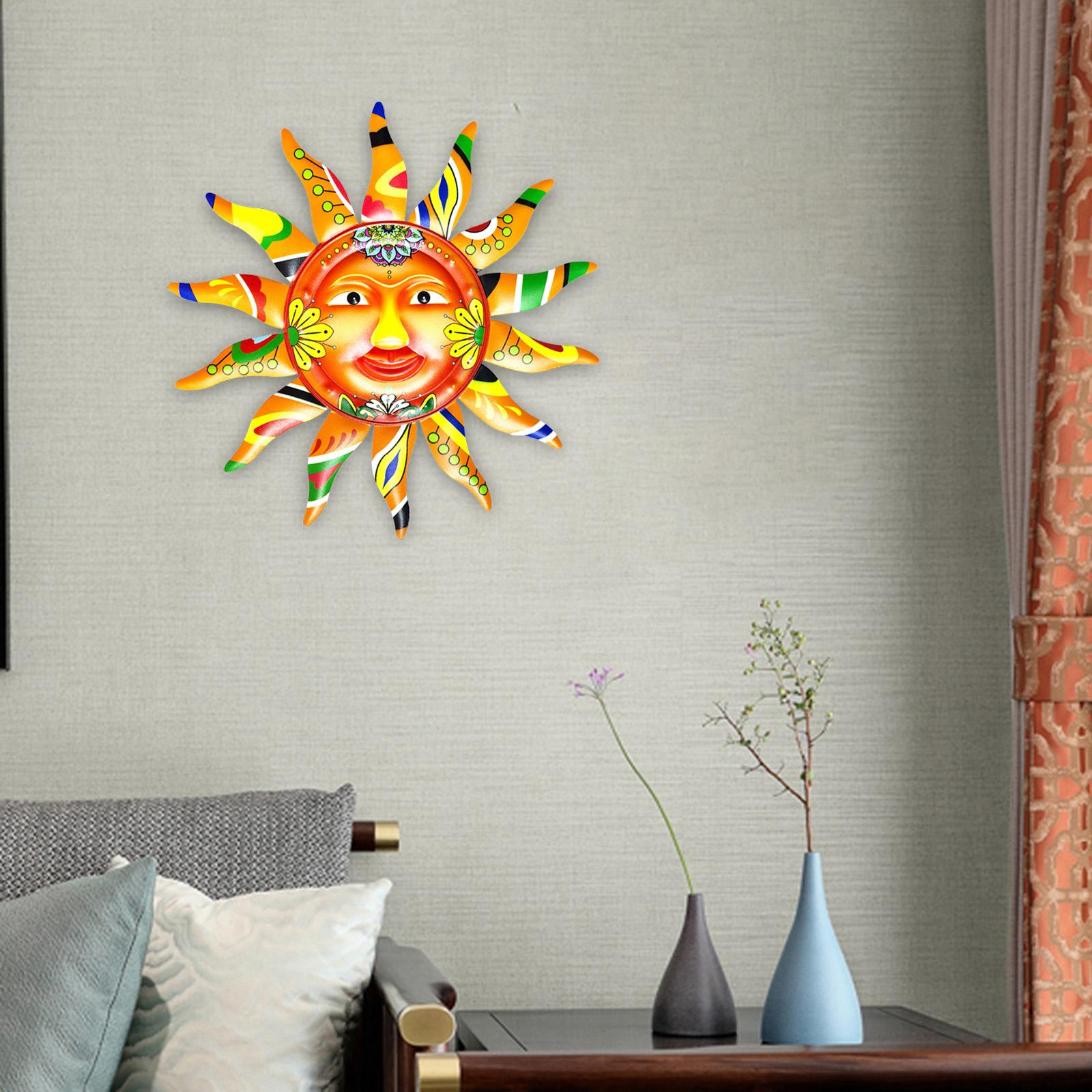 Metal Sun Wall Art 12.8 Wall Decoration for Fence Yard Outside"
