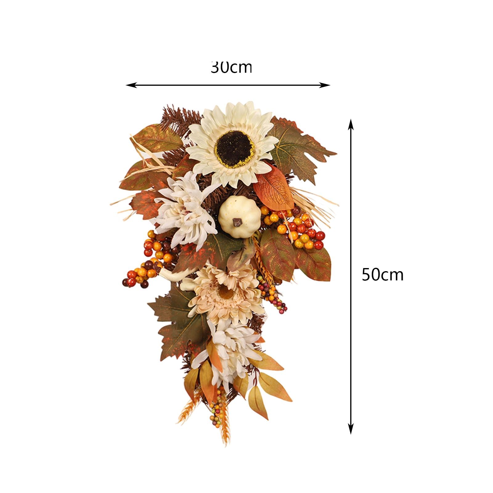 Fall Harvest Swag Window Decorations Halloween Decor Teardrop Wreath Garland