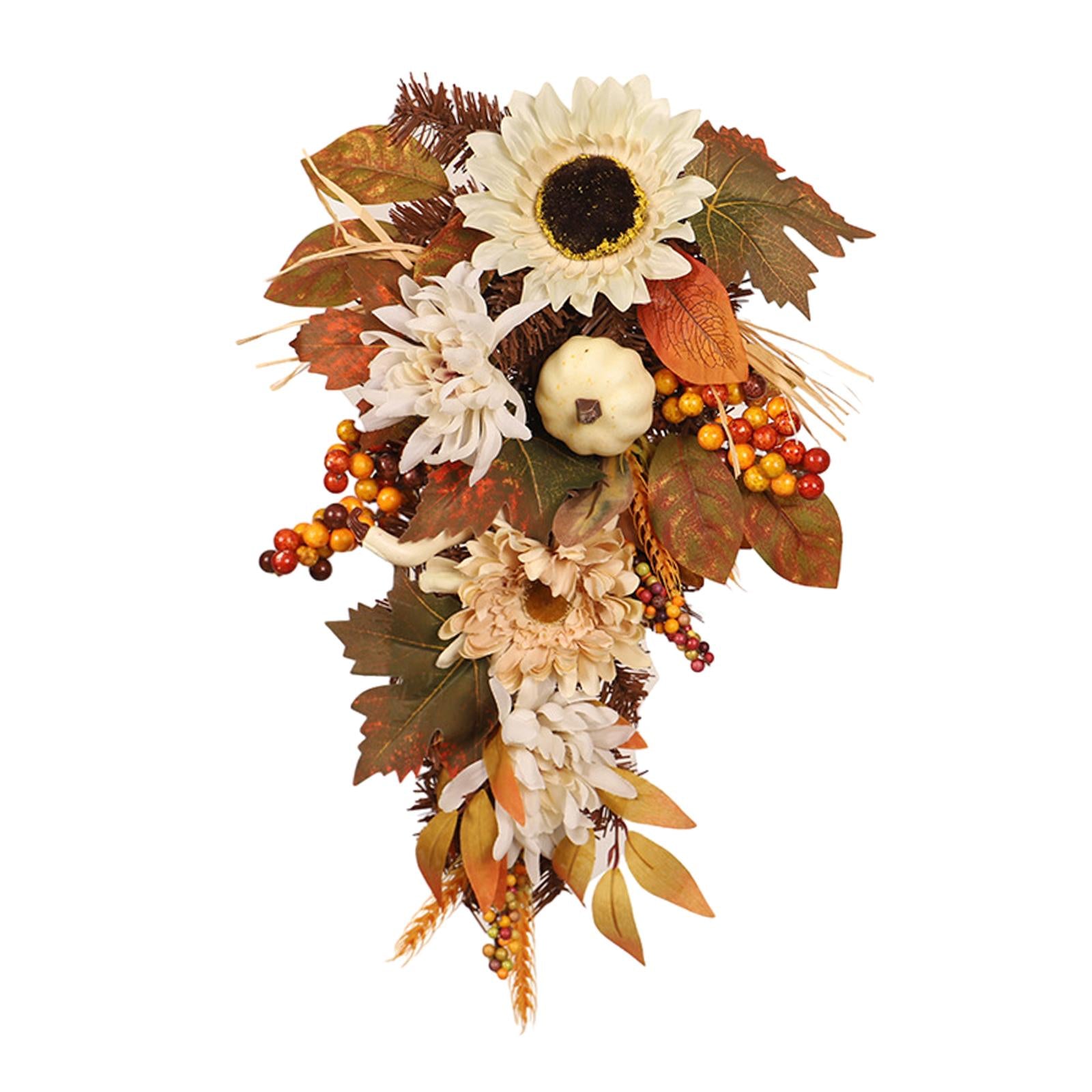 Fall Harvest Swag Window Decorations Halloween Decor Teardrop Wreath Garland