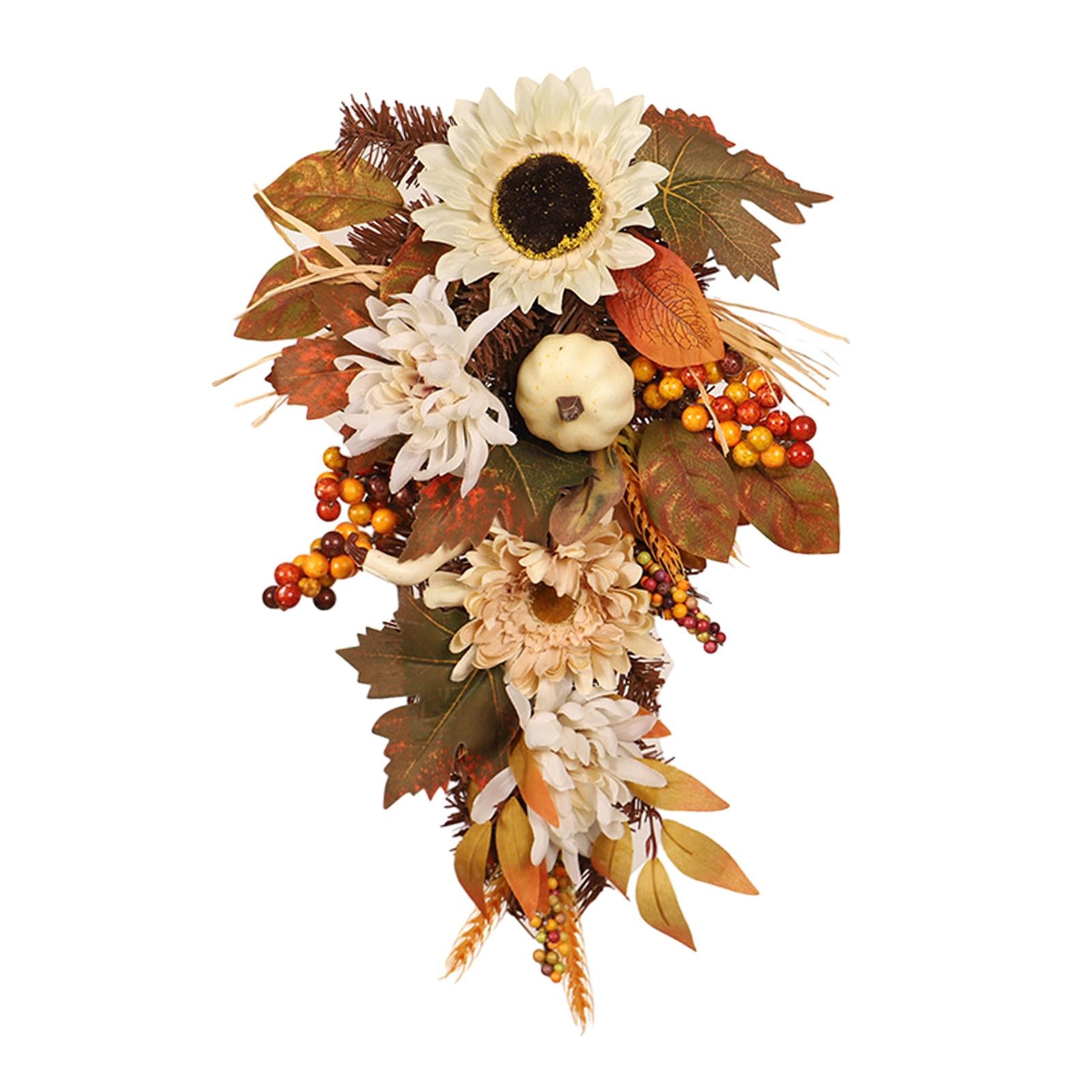 Fall Harvest Swag Window Decorations Halloween Decor Teardrop Wreath Garland