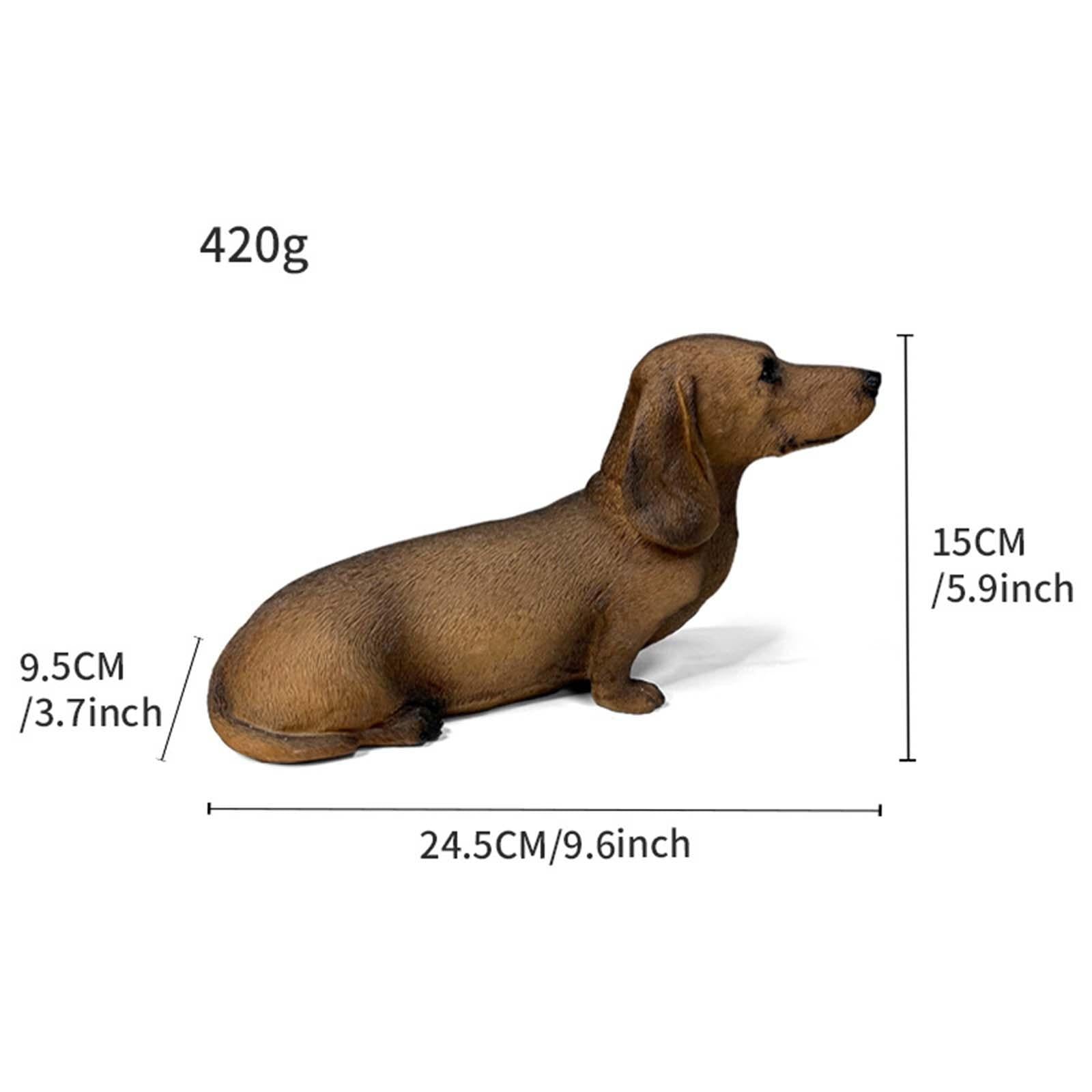 Dachshund Figurine Resin Dog Sculpture Dachshund Statue for Desktop Bookcase 24.5cmx9.5cmx15cm