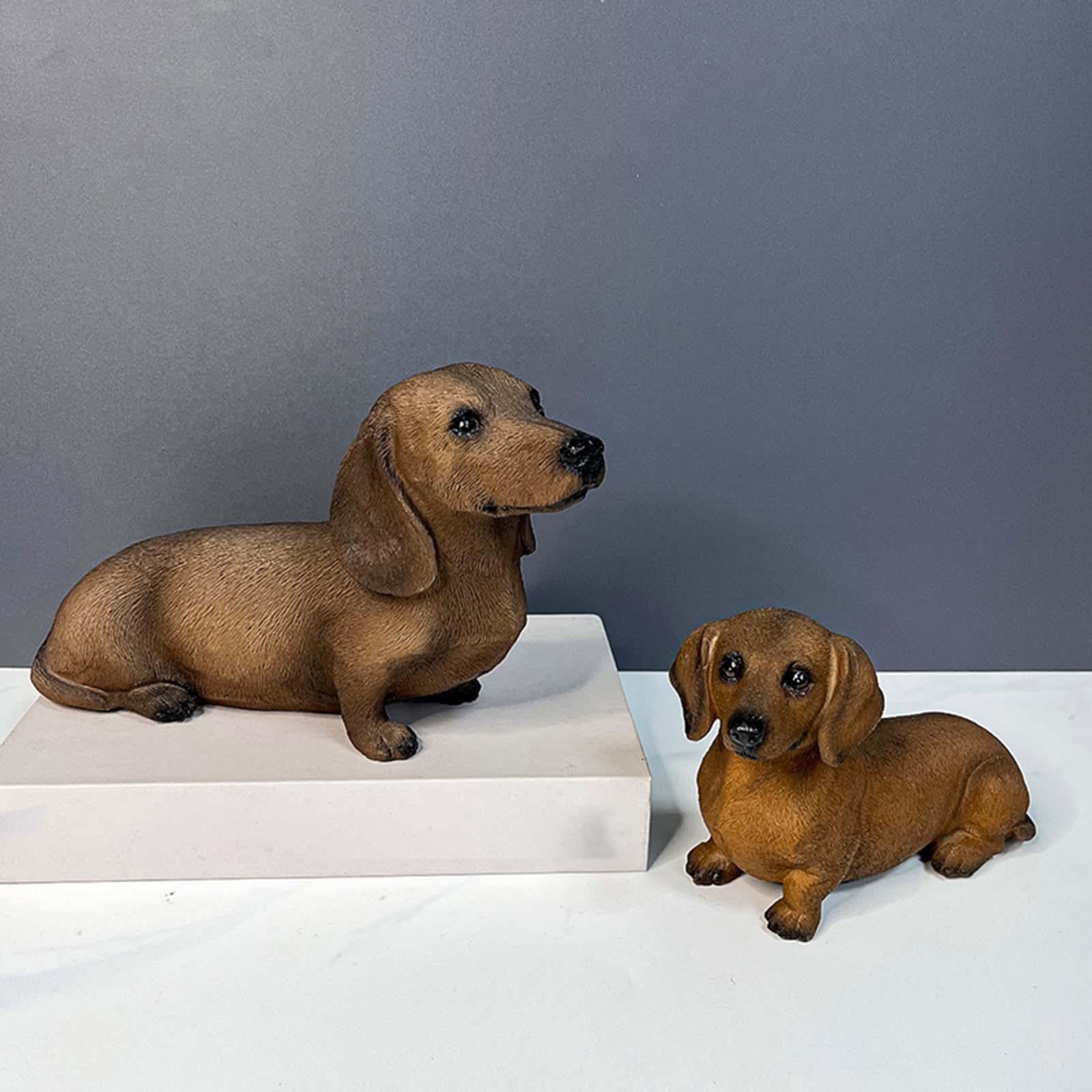 Dachshund Figurine Resin Dog Sculpture Dachshund Statue for Desktop Bookcase 24.5cmx9.5cmx15cm