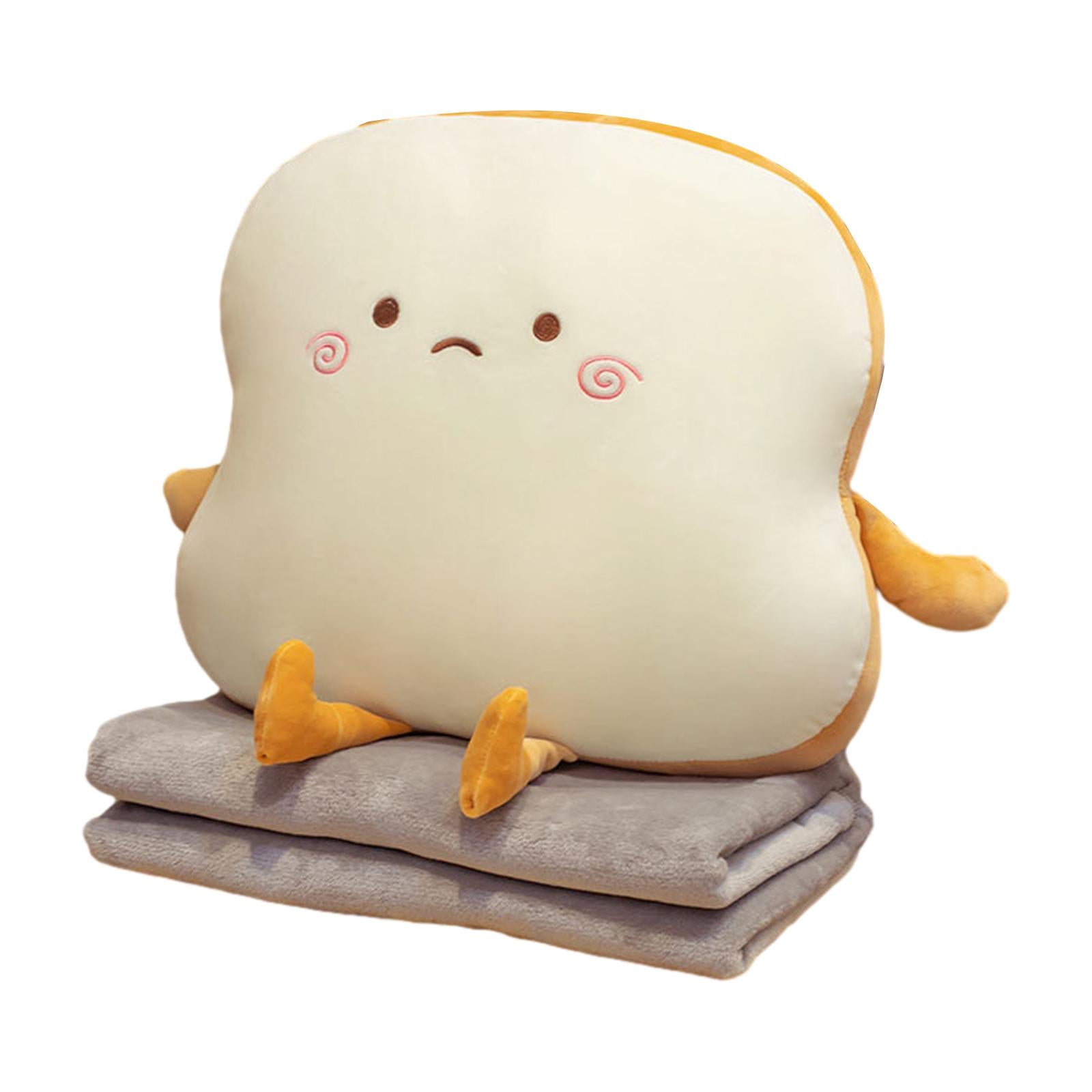 Bread Plush Pillow with Blanket Adorable Sofa Pillow for Bedroom Office Car Style C