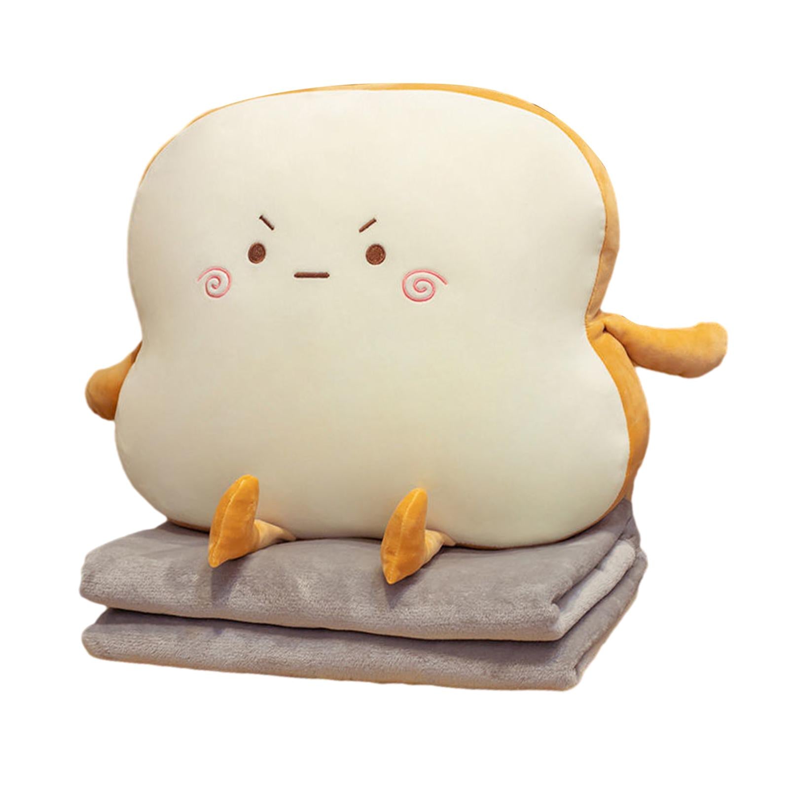 Bread Plush Pillow with Blanket Adorable Sofa Pillow for Bedroom Office Car Style D