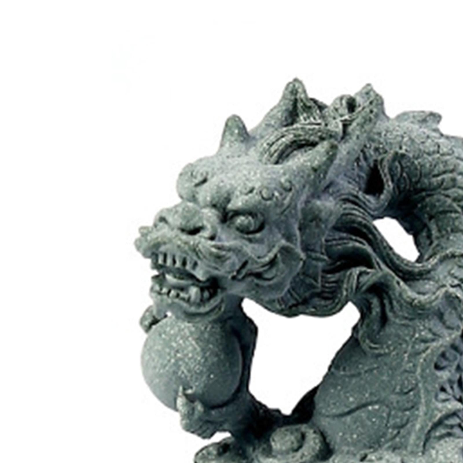 Dragon Statue Set Gardening Landscape Ornament for Indoor Outdoor Shop Hotel